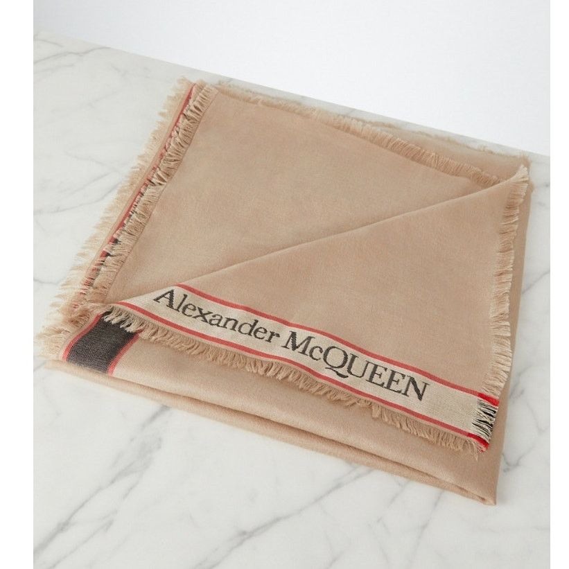 Alexander McQueen New Alexander mcqueen tan wool/silk scarf Size ONE SIZE - 1 Thumbnail