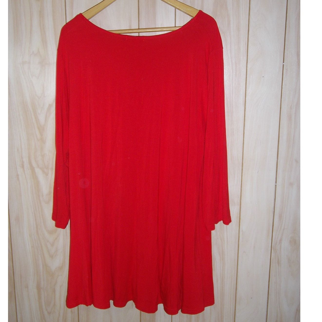 Other Monnuro V-Neck 3/4 Sleeve Stretch Flowy Blouse 4X Size 4XL / US 24-26 - 2 Thumbnail