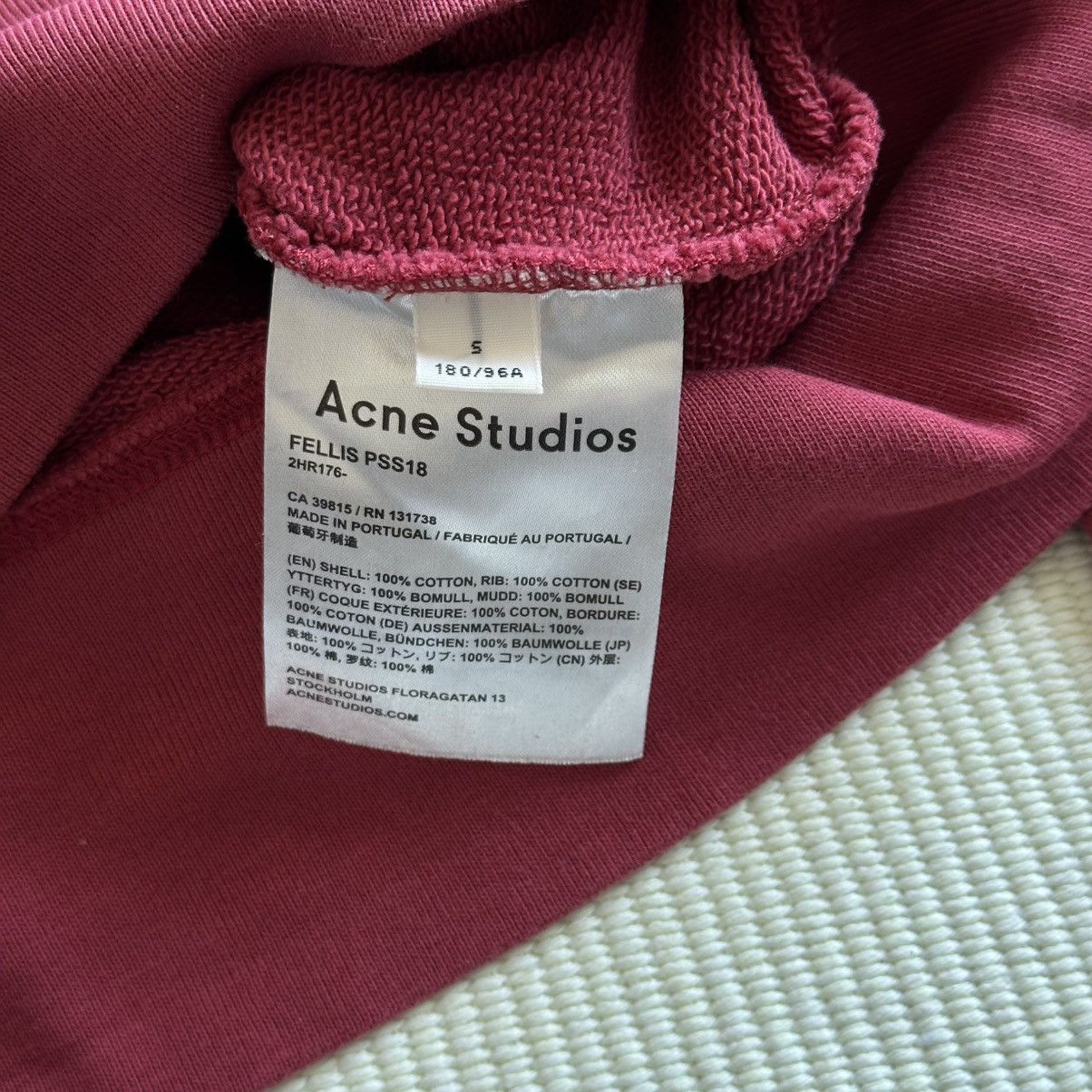 Acne Studios Acne Studios FELLIS PSS18 Popover Red Berry Hoodie Size US S / EU 44-46 / 1 - 4 Thumbnail