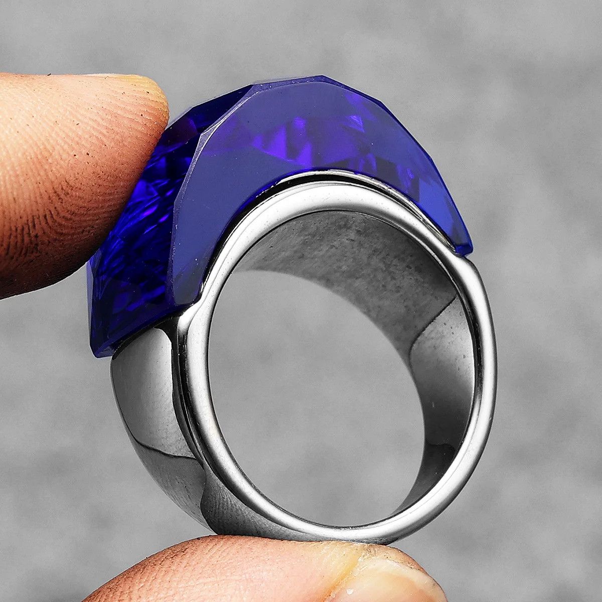 Other Luxury Glass Crystal Men Ring Size ONE SIZE - 5 Thumbnail