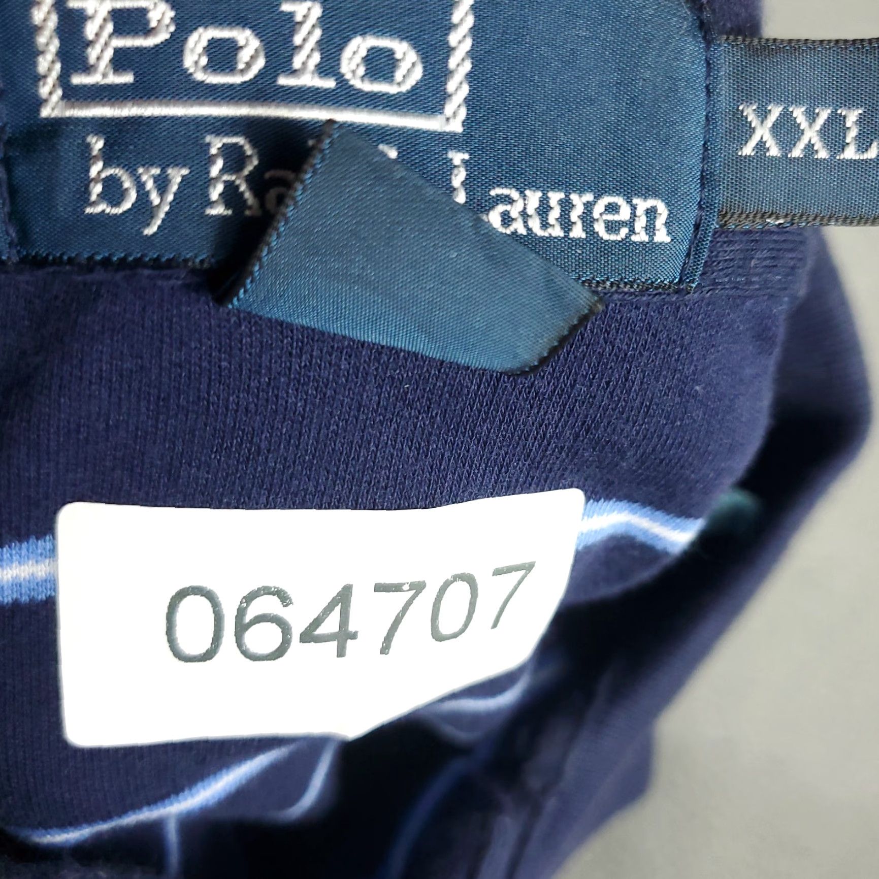 Ralph Lauren VINTAGE? No — Actually: "Ralph Lauren Polo Shirt Mens 2XL Blue Striped Pony Short Sleeve Casual" Size US XXL / EU 58 / 5 - 7 Thumbnail