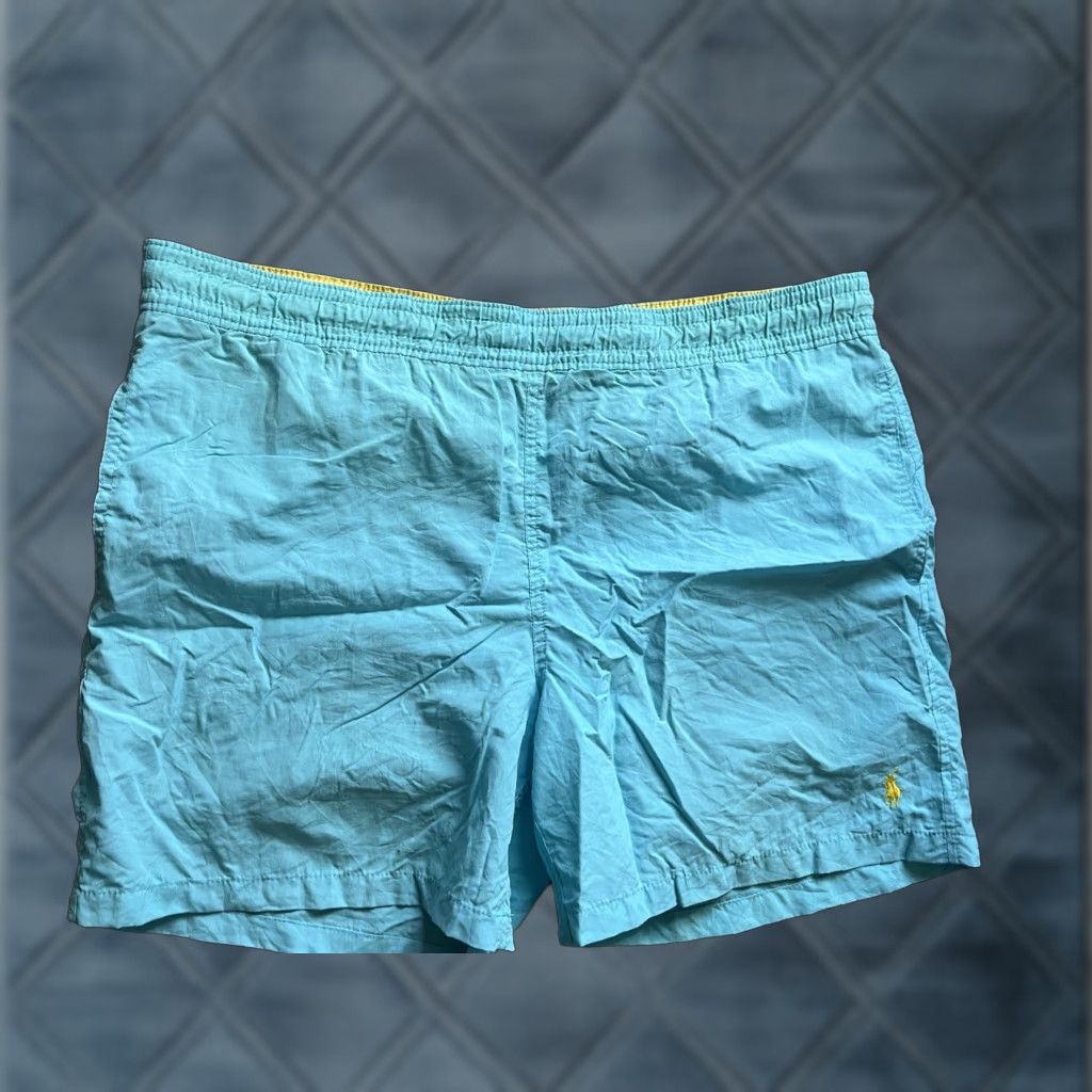 Polo Ralph Lauren VINTAGE Polo Ralph Lauren Men's Large Beach Light Blue Lined Swim Trunks Shorts Size US L / EU 52-54 / 3 - 1 Thumbnail
