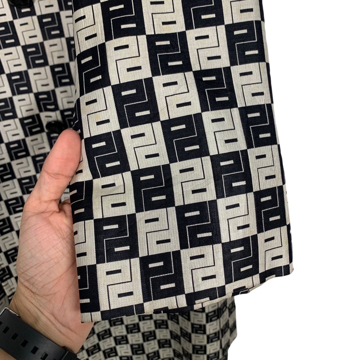 Bruno Piattelli BRUNO PIRTTELLI Checkered Trench Coat #2683-C120 Size L / US 10 / IT 46 - 13 Thumbnail