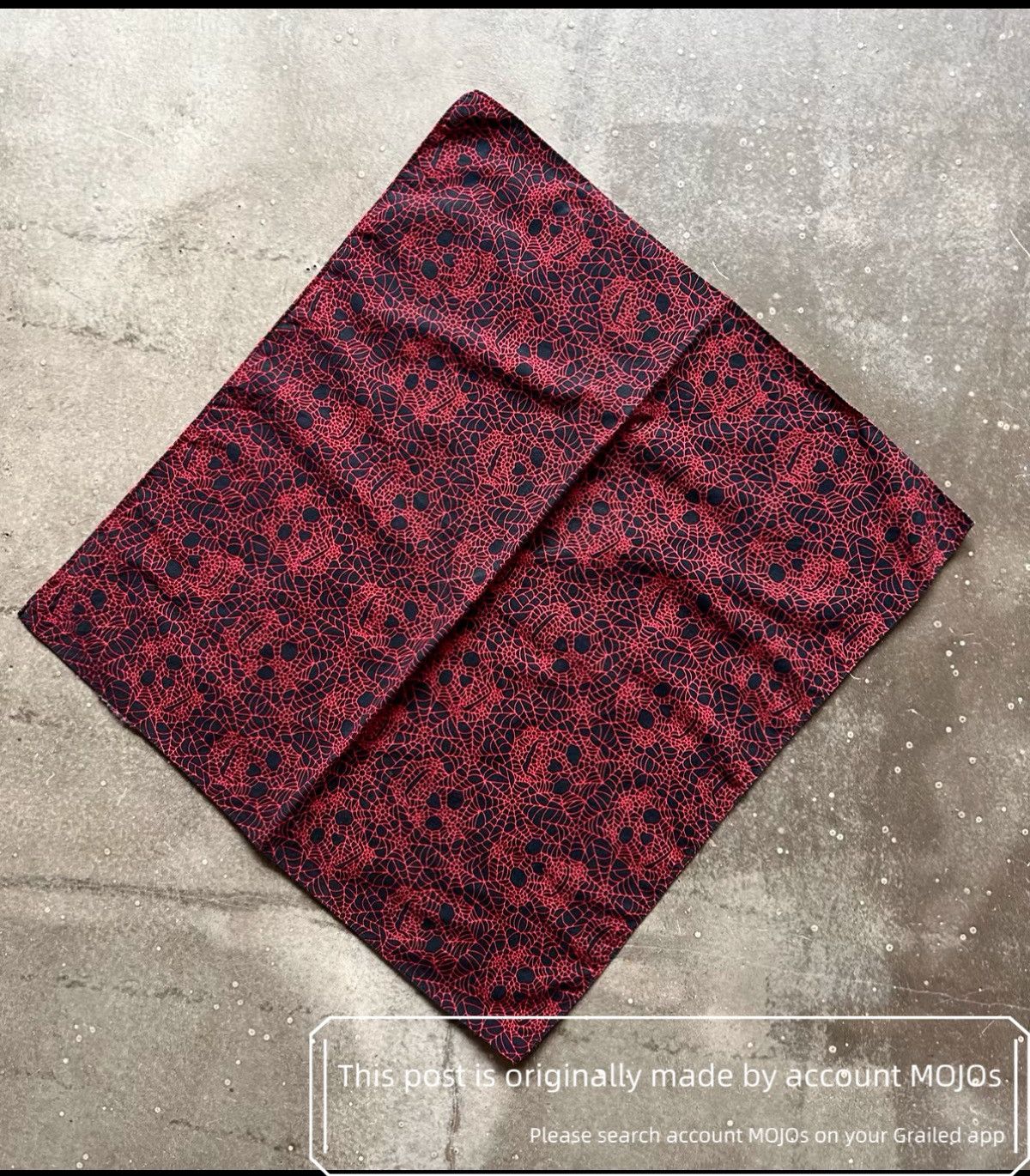 Number (N)ine Number Nine 05SS Red Skull Web Silk Scarf mojos1028 Size ONE SIZE - 2 Thumbnail