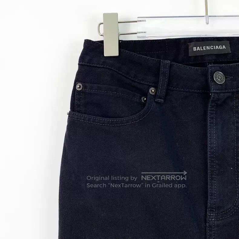Balenciaga Balenciaga Black Cotton Denim Skirt Size 35" - 3 Thumbnail
