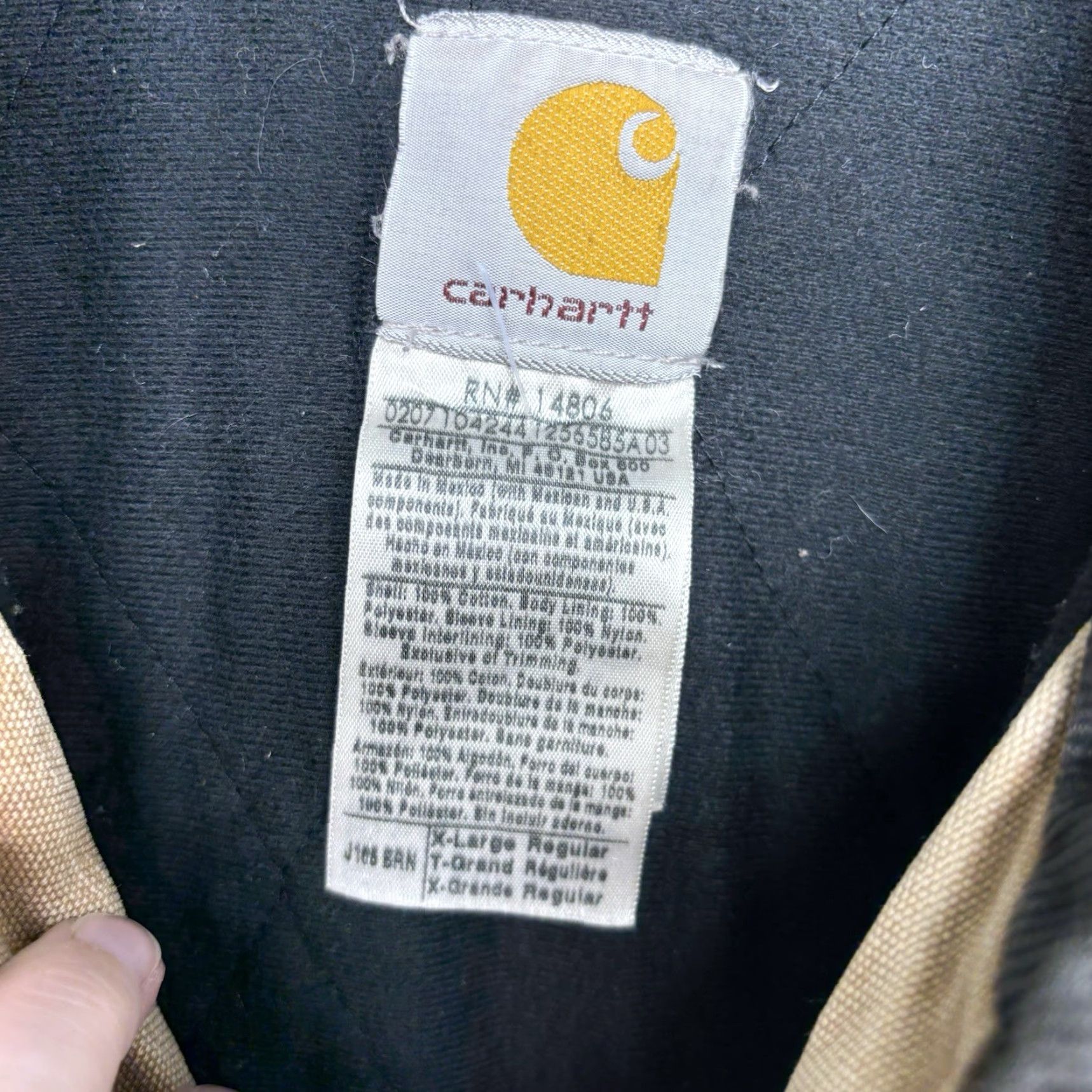 Carhartt VINTAGE Carhartt Jacket Mens XL Quilt Lined Brown J165 BRN Workwear Distressed Jacket Size US XL / EU 56 / 4 - 5 Thumbnail