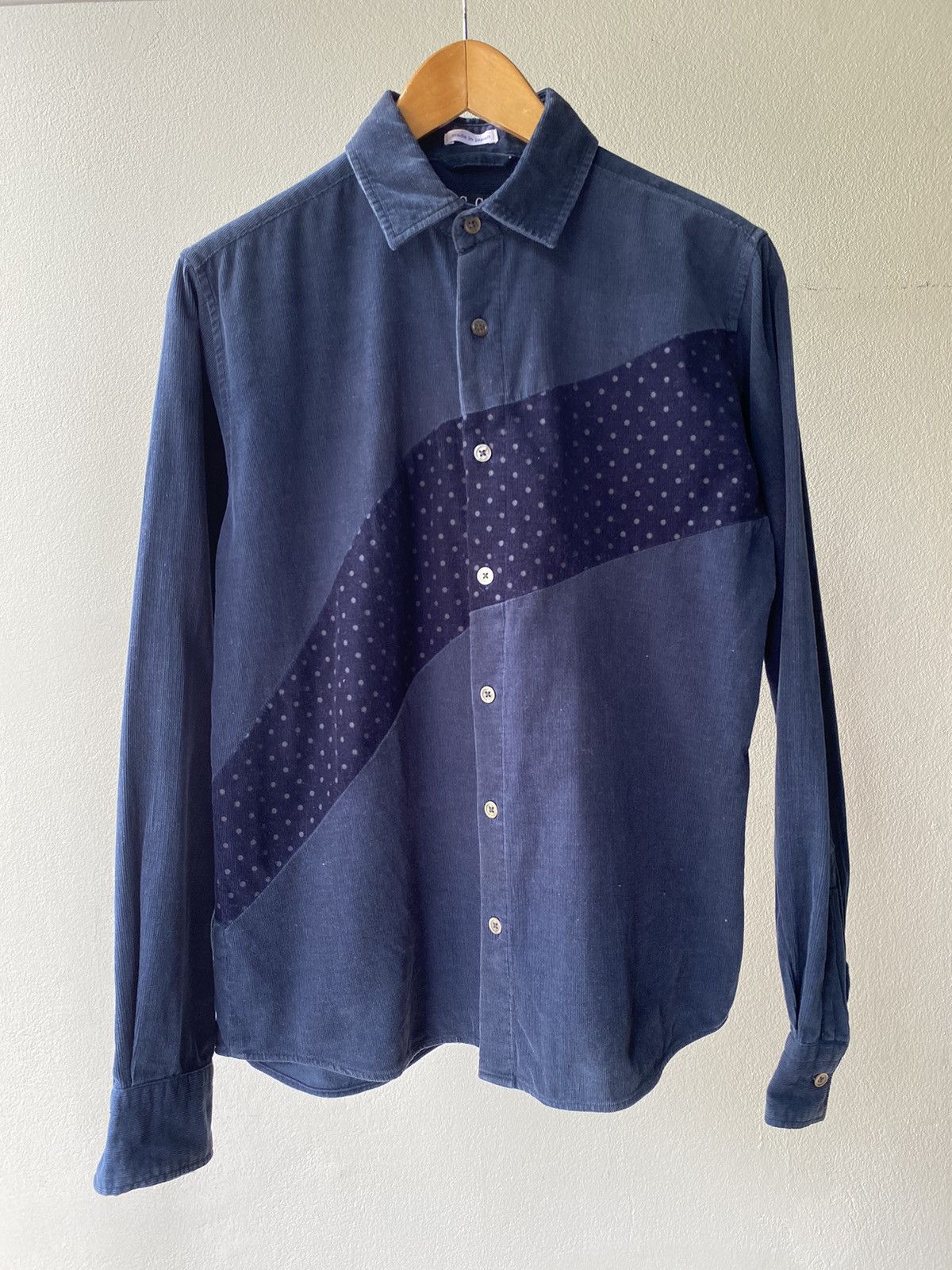 Designer × Japanese Brand G G D Navy Shirt with Polka Dot Panel Detail Size US M / EU 48-50 / 2 - 14 Thumbnail