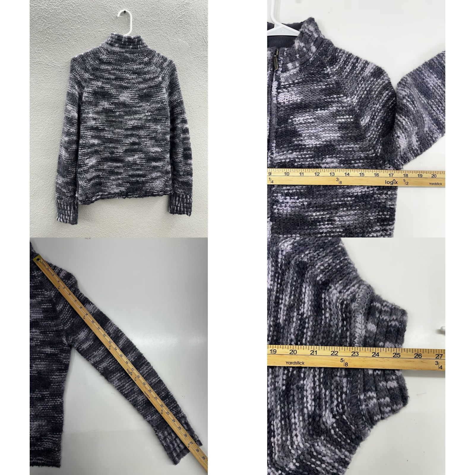 Eddie Bauer Eddie Bauer Womens Sweater Purple Wool Blend Long Sleeve Zip Up Mock Neck Cardigan Small Knit Style: Regular Size S / US 4 / IT 40 - 8 Thumbnail