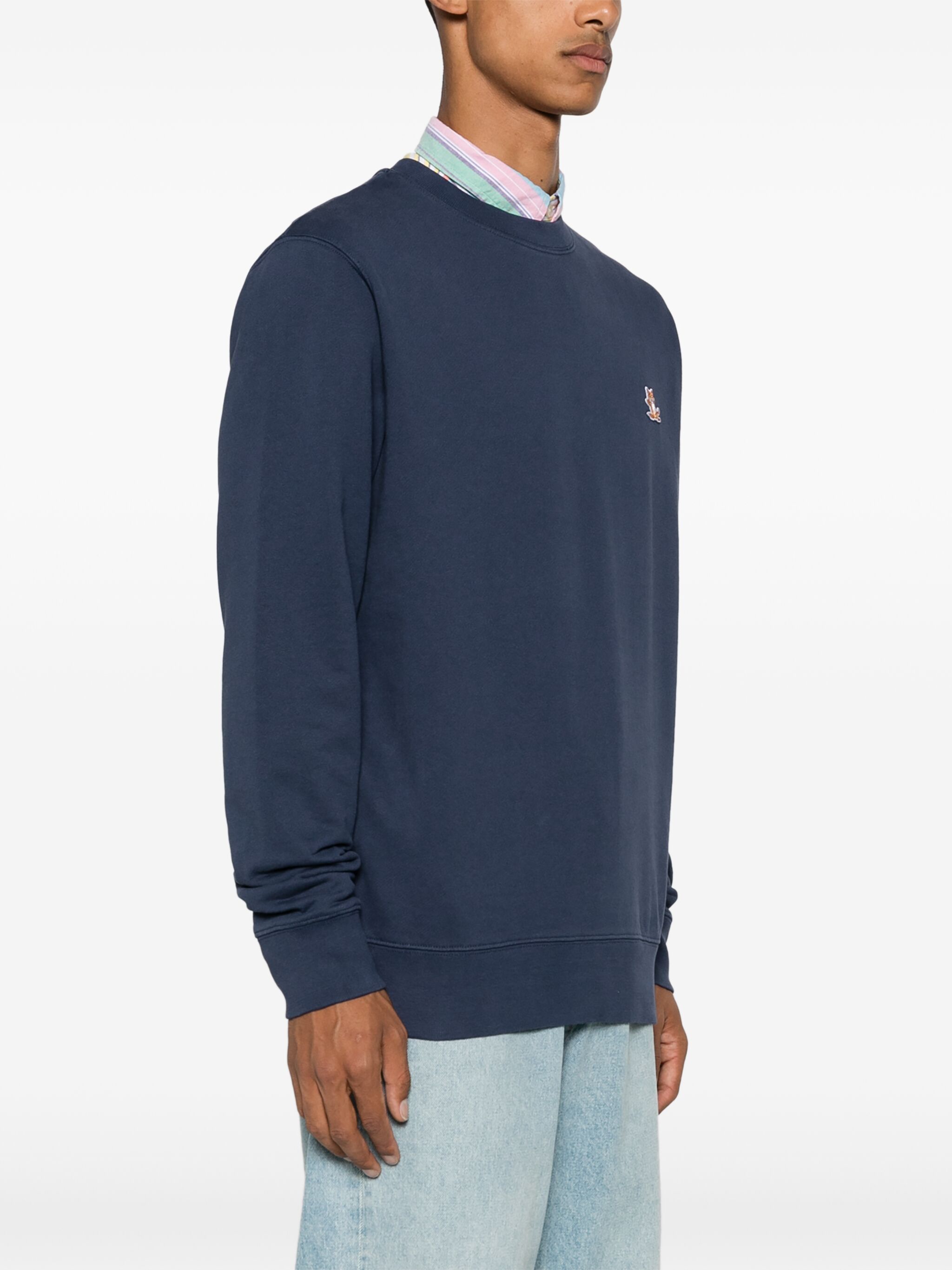Maison Kitsune o1s22i1n1124 Chillax Fox Patch Sweatshirt in Blue Size US XL / EU 56 / 4 - 3 Thumbnail