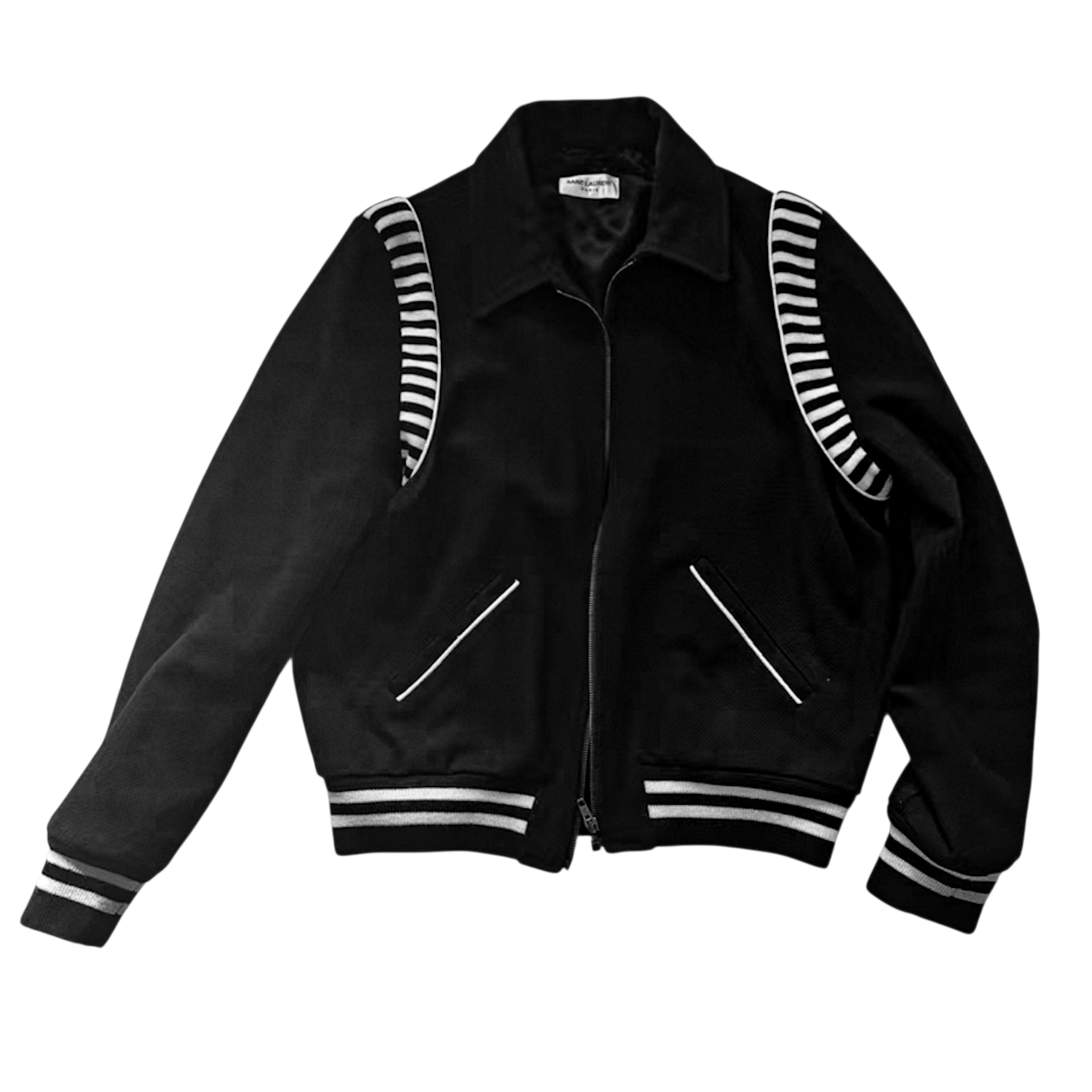 Saint Laurent Paris Saint Laurent FW16 Ray Striped Black Teddy Jacket Size US M / EU 48-50 / 2 - 1 Thumbnail