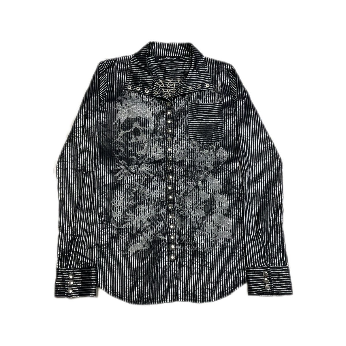 Seditionaries 🔥Sick Y2K Sex Pot Revenge Snap Buttons Shirt Skull Glitter Size US M / EU 48-50 / 2 - 3 Thumbnail