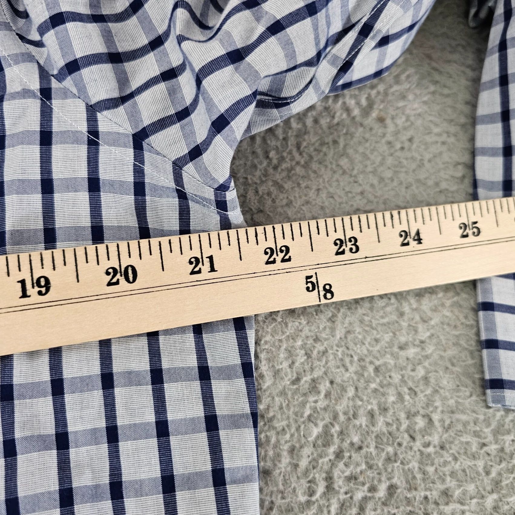 Nordstrom Nordstrom Shirt Mens M Navy Check Regular Fit Cotton Travel Button Up Shirt Size US M / EU 48-50 / 2 - 6 Thumbnail