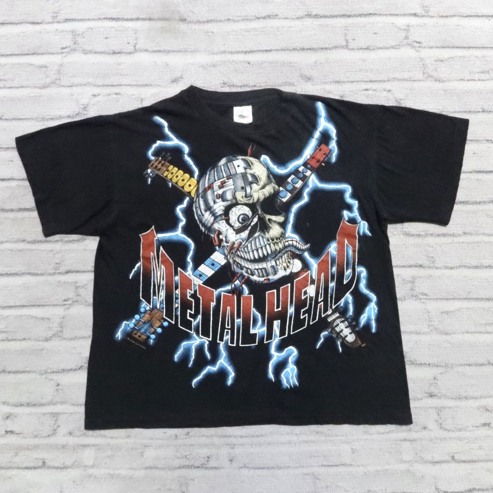 Vintage Vintage American Thunder Metal Head Motorcycle Shirt Tee L Mens Black 90s/Old School Graphic Tee Size US L / EU 52-54 / 3 - 2 Thumbnail