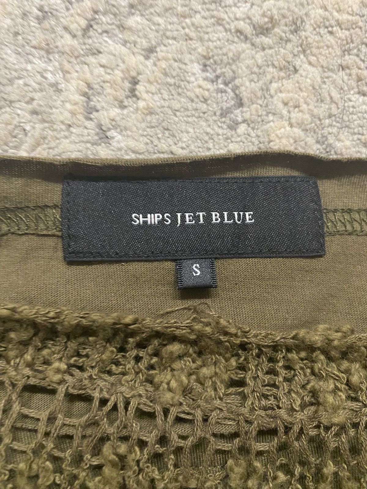 Ships Jet Blue Ship Jets Blue - Mesh Distressed Knit/Long sleeve T Shirt Size US S / EU 44-46 / 1 - 4 Thumbnail
