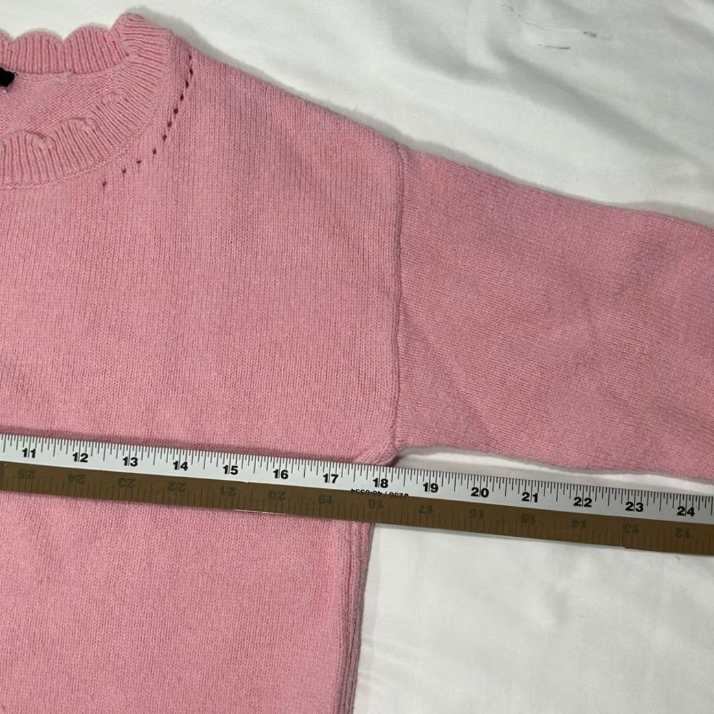 Talbots Talbots Pink Scalloped Edge Knit Pullover Sweater Long Sleeve Womens SP Size XXS / US 00 / IT 34 - 8 Thumbnail