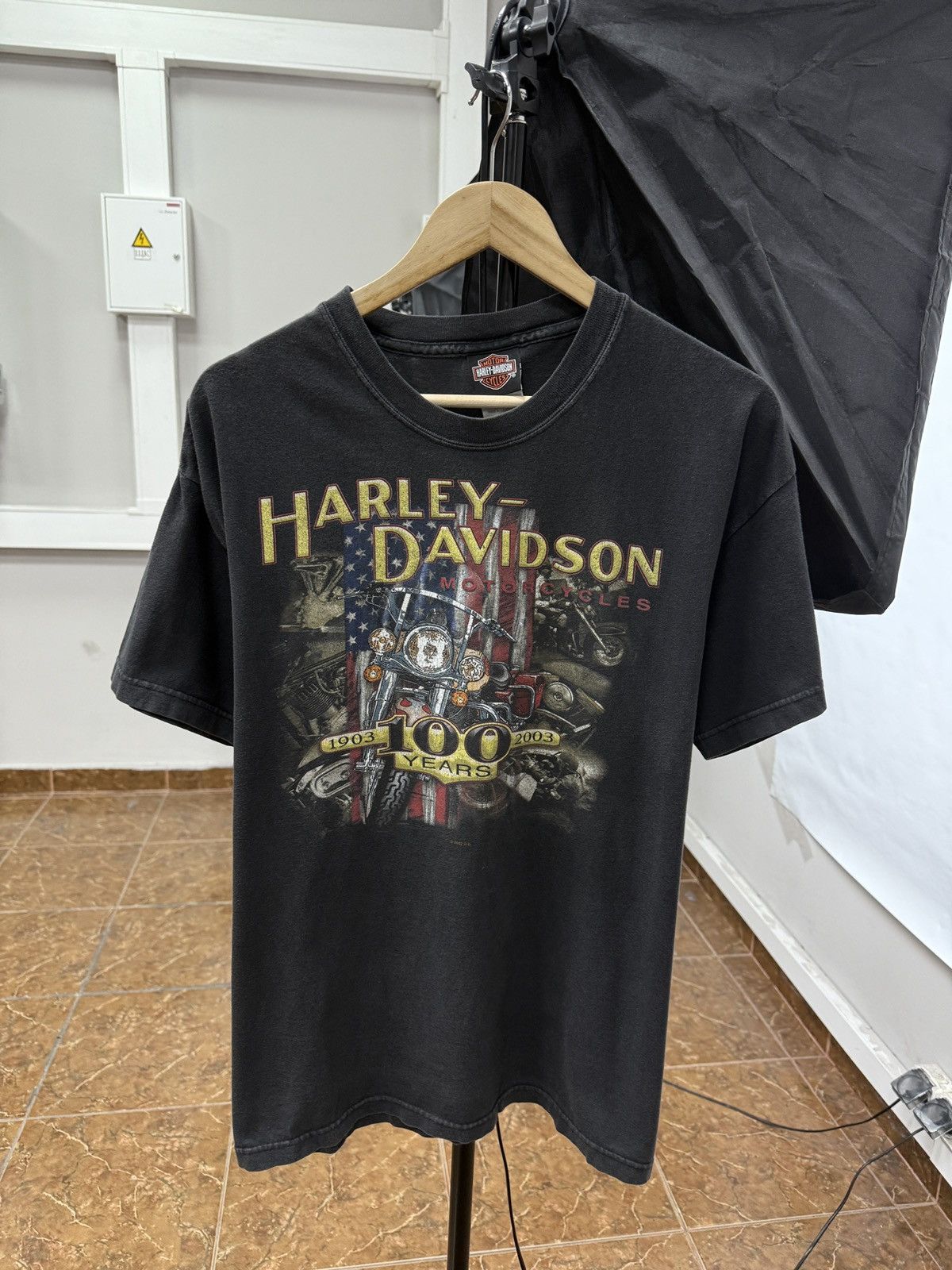 Harley Davidson 🇺🇸 Vintage 2002 Harley Davidson 100th Anniversary USA T-Shirt Size US L / EU 52-54 / 3 - 1 Thumbnail