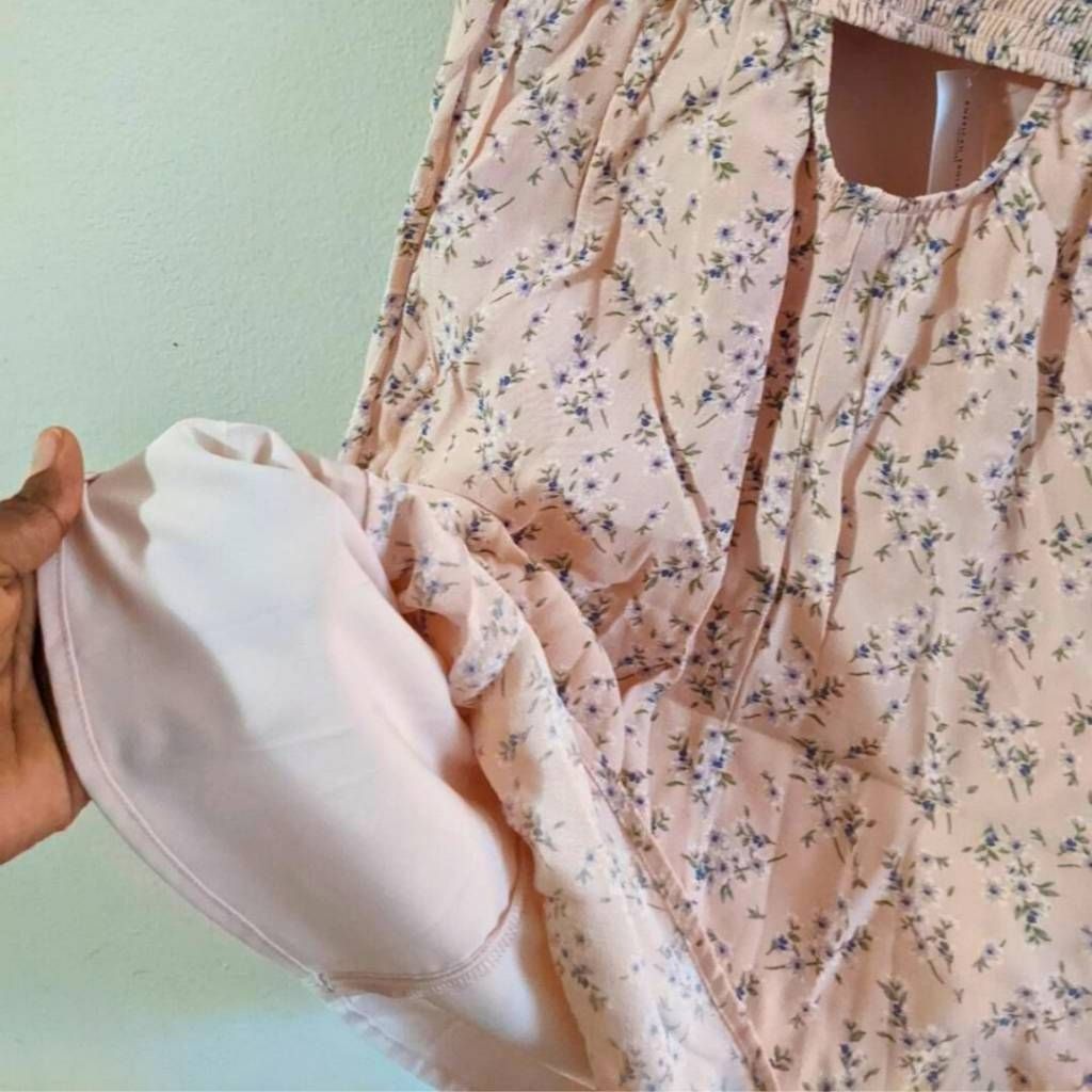 American Eagle Outfitters American Eagle XS Floral Sleeveless Mini Dress Pink Smocked Size XS / US 0-2 / IT 36-38 - 9 Thumbnail