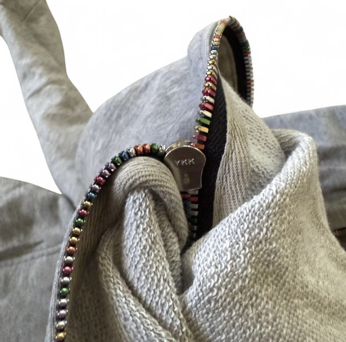 Japanese Brand Beams JAPAN grey rainbow mulitcolor full zip Size US M / EU 48-50 / 2 - 4 Thumbnail