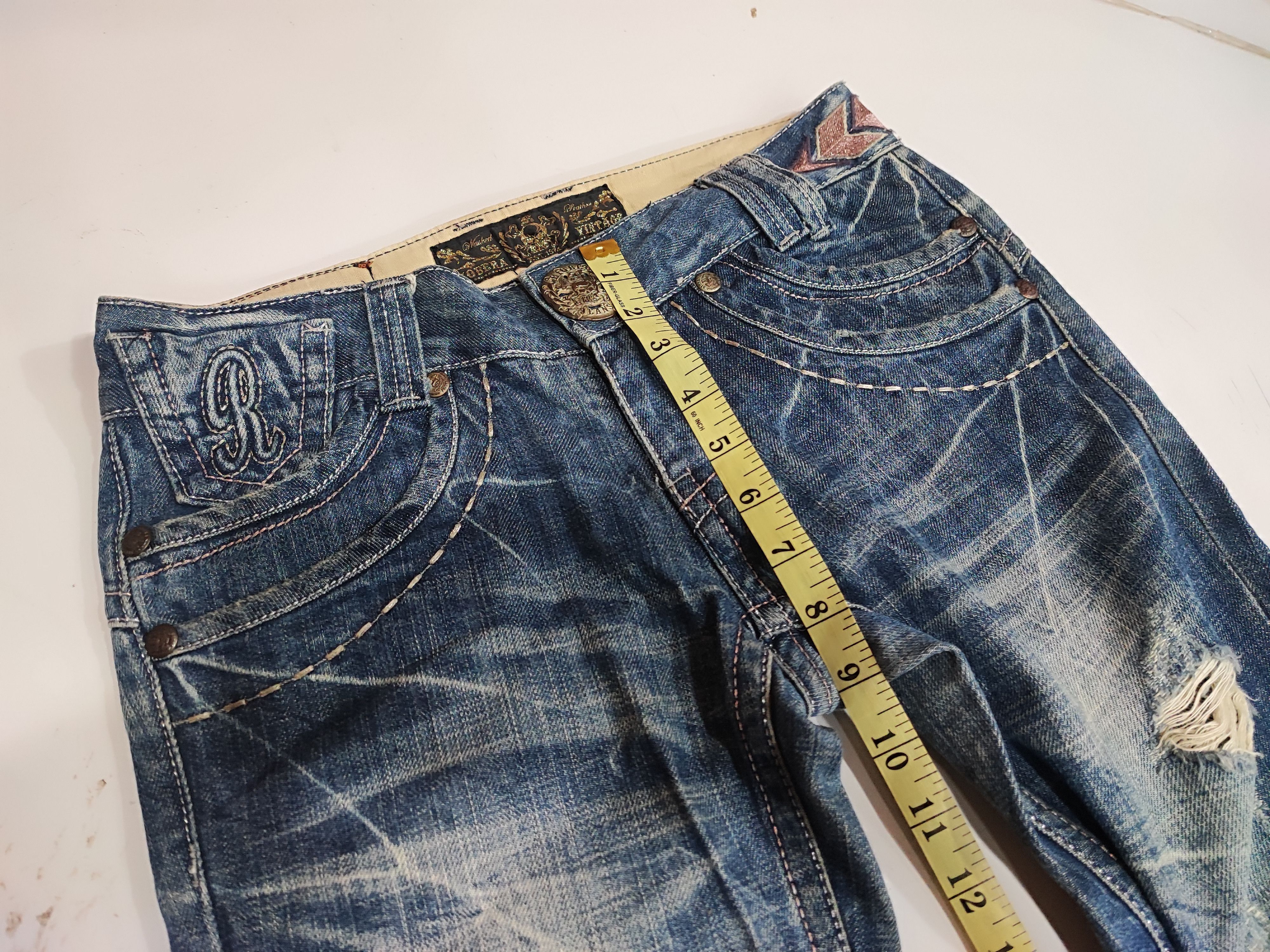Ed Hardy Y2K Vintage RIOBERA GOTHIC FLARE JEANS Size US 30 / EU 46 - 20 Thumbnail