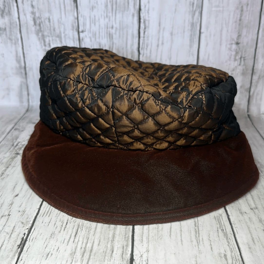 Vintage VINTAGE Diahann Carol Brown Quilted Velvet Hat Bucket Hat One Size Women Purple Brown Scala Size ONE SIZE - 4 Thumbnail