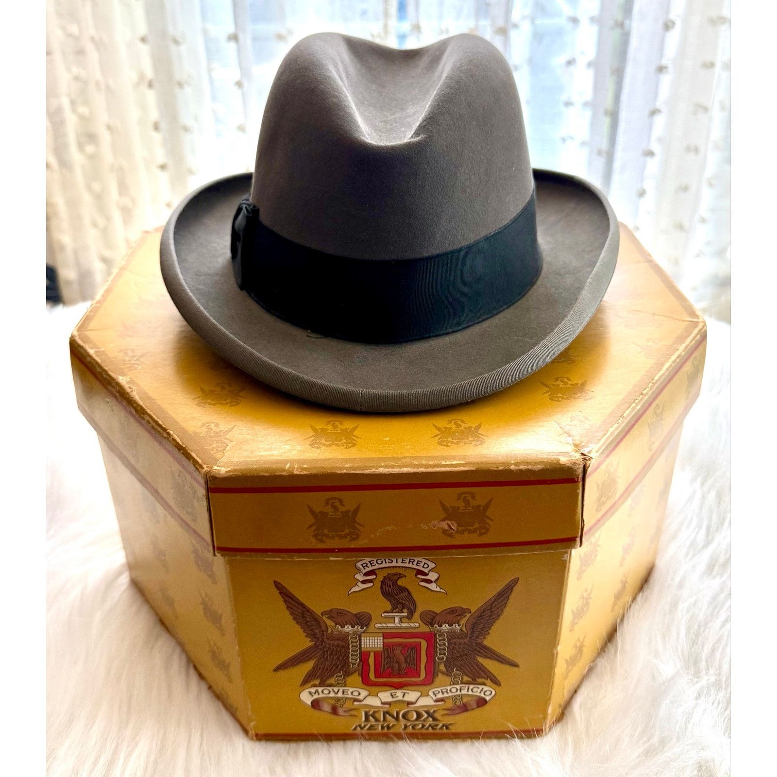 Other Vintage 60s Dobbs Golden Coach Gray Fur Felt Fedora Size7.5 Size ONE SIZE - 3 Thumbnail