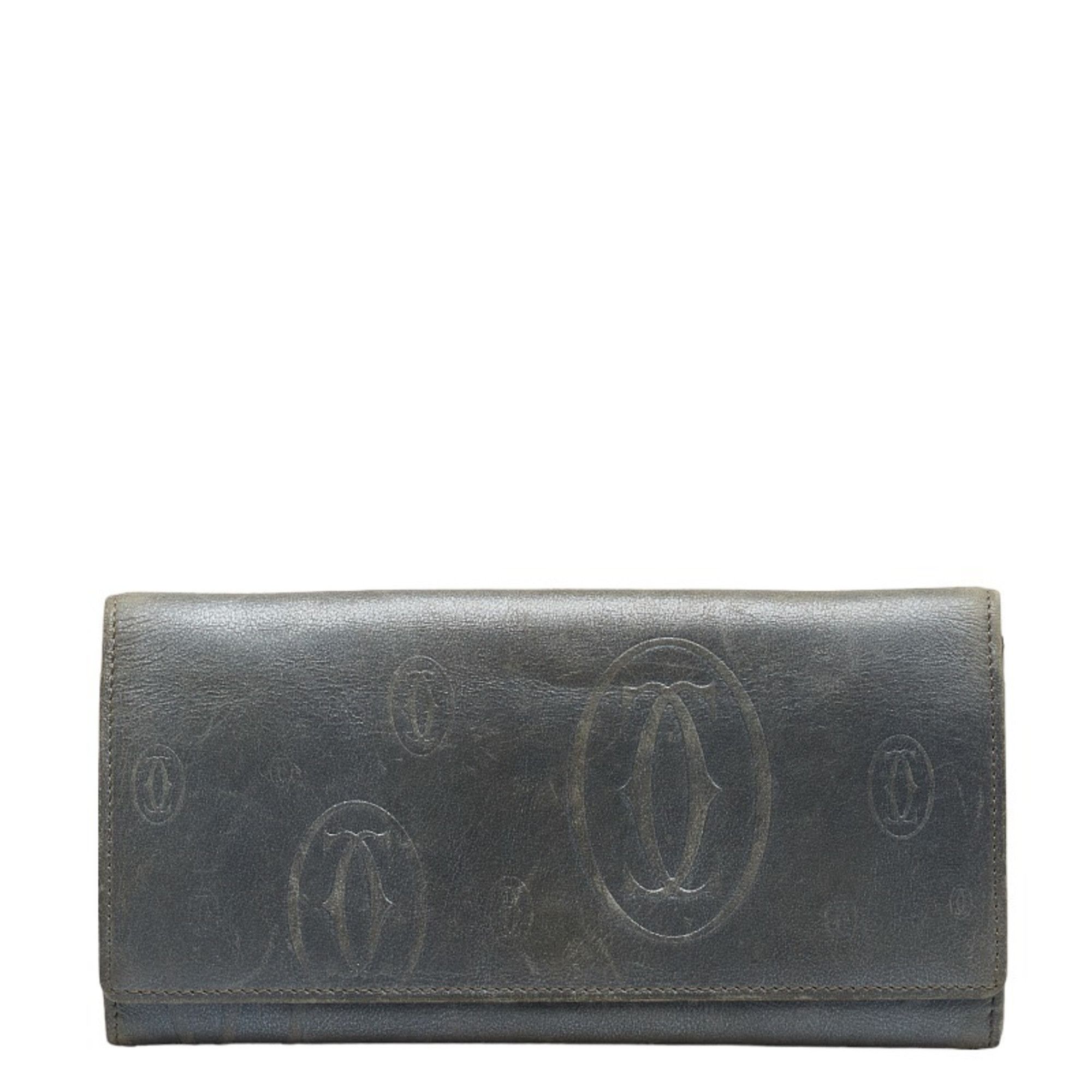 image of Cartier Happy Birthday Long Wallet Blue Leather Ladies Cartier, Women's