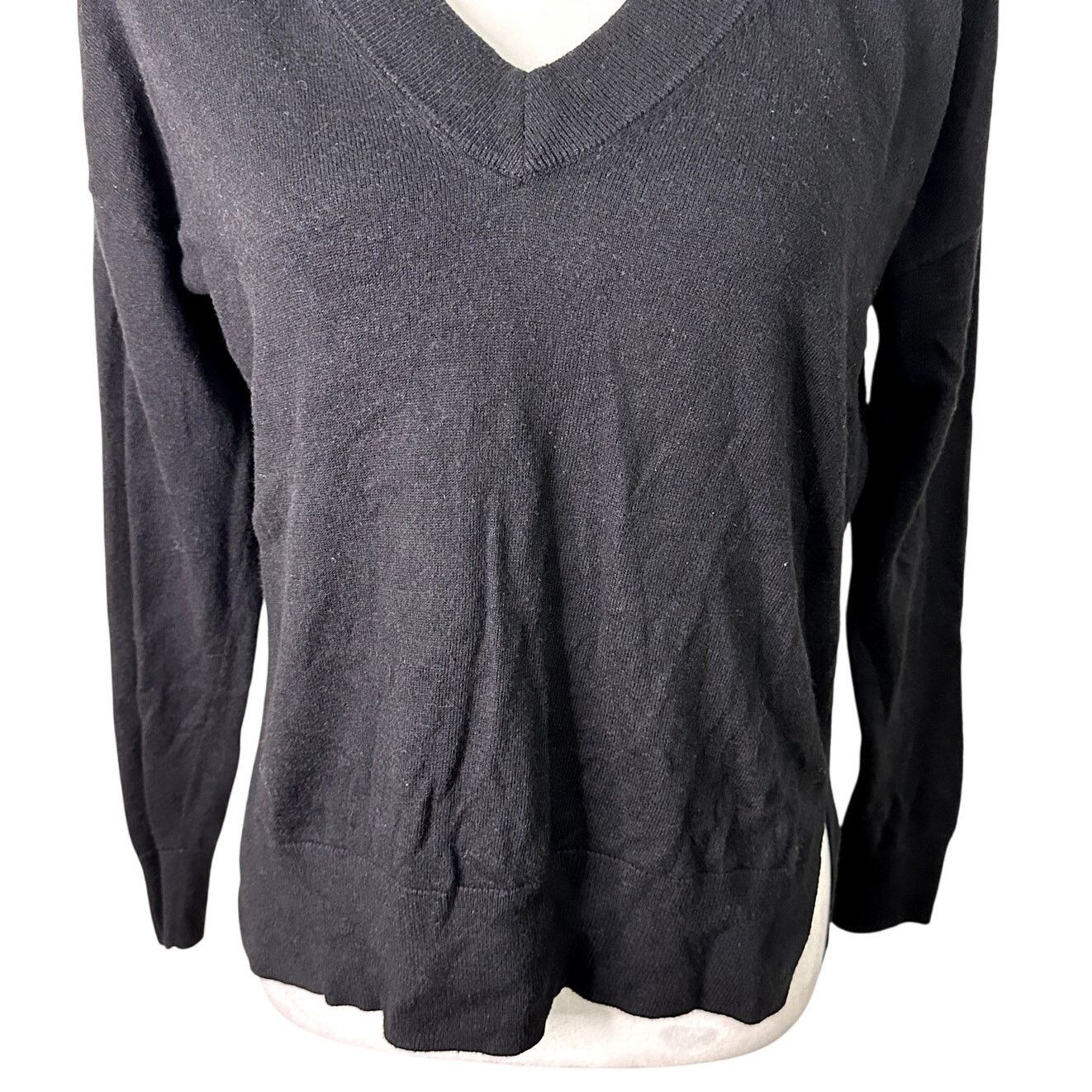 Treasure & Bond Treasure & Bond Women's black V Neck Long Sleeve Sweater XS Size XS / US 0-2 / IT 36-38 - 4 Thumbnail