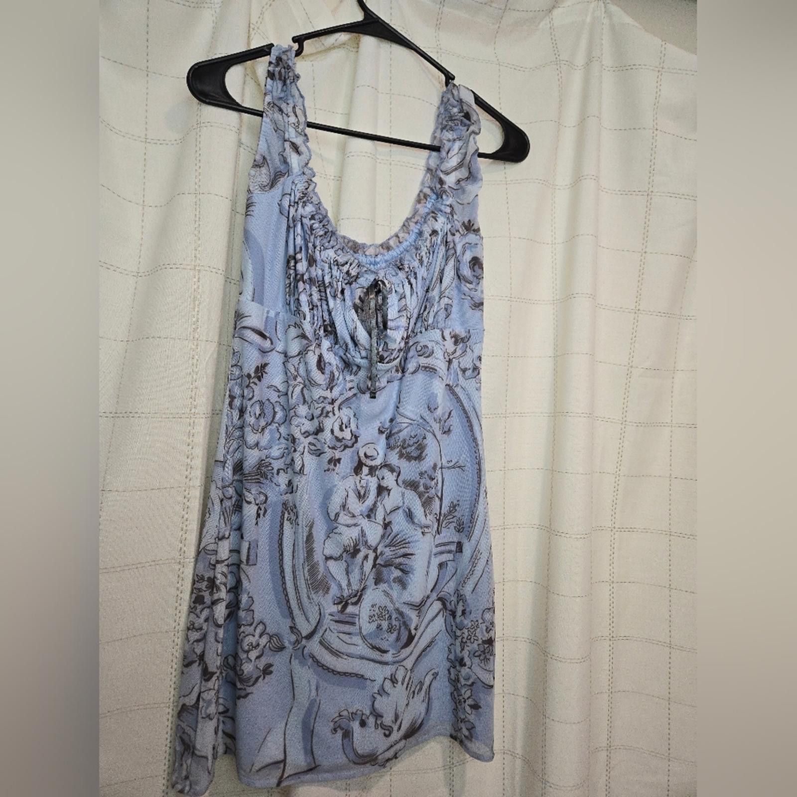 Designer Kimchi Blue Bianca Blue Mini Dress Size L / US 10 / IT 46 - 2 Thumbnail