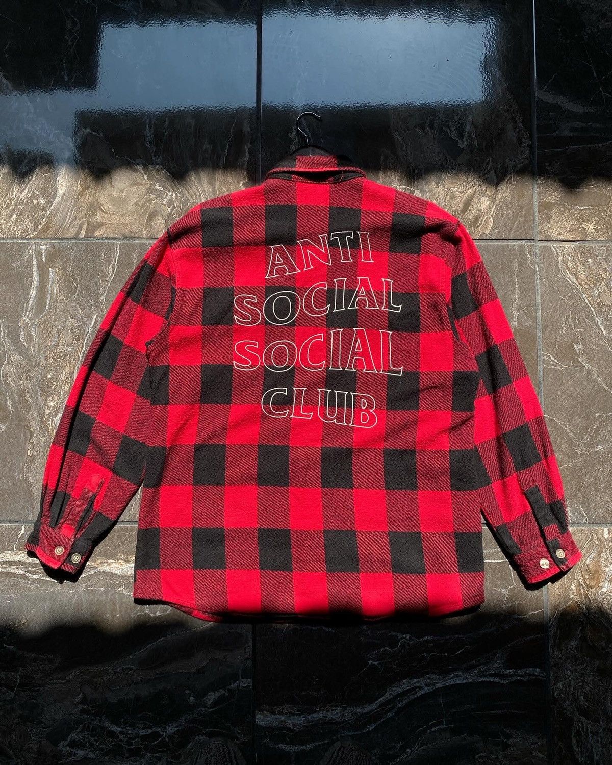 Anti Social Social popular Club Blur Flannel Shirt Red XL