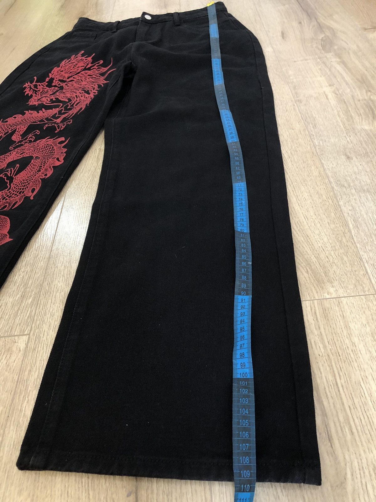 Japanese Brand Dragon Graphic Baggy Jeans(L) Size US 34 / EU 50 - 8 Thumbnail
