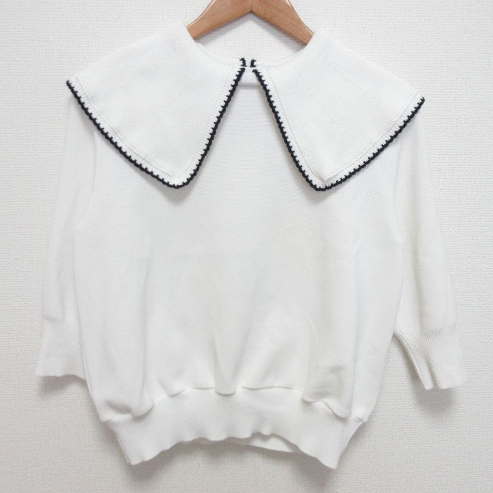 Other Other yori Embroidery Collar Knit Sweater Others Tops YR31-24040SP DUTY FREE for USA Size ONE SIZE - 1 Thumbnail