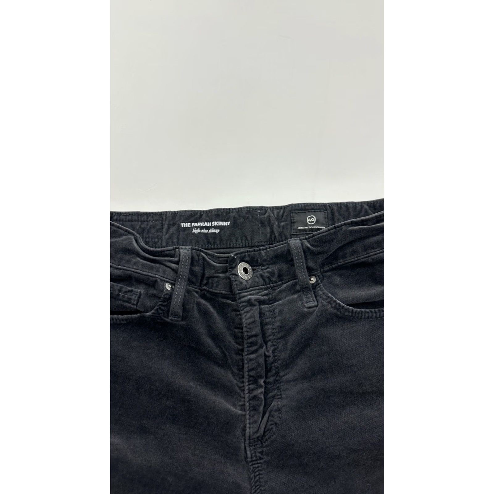 Velvet AG Adriano Goldschmied Pants Womens 26 Black Velvet The Farrah Skinny Jeans Slim Straight 30in Inseam Womens Size 26" / US 2 / IT 38 - 3 Thumbnail