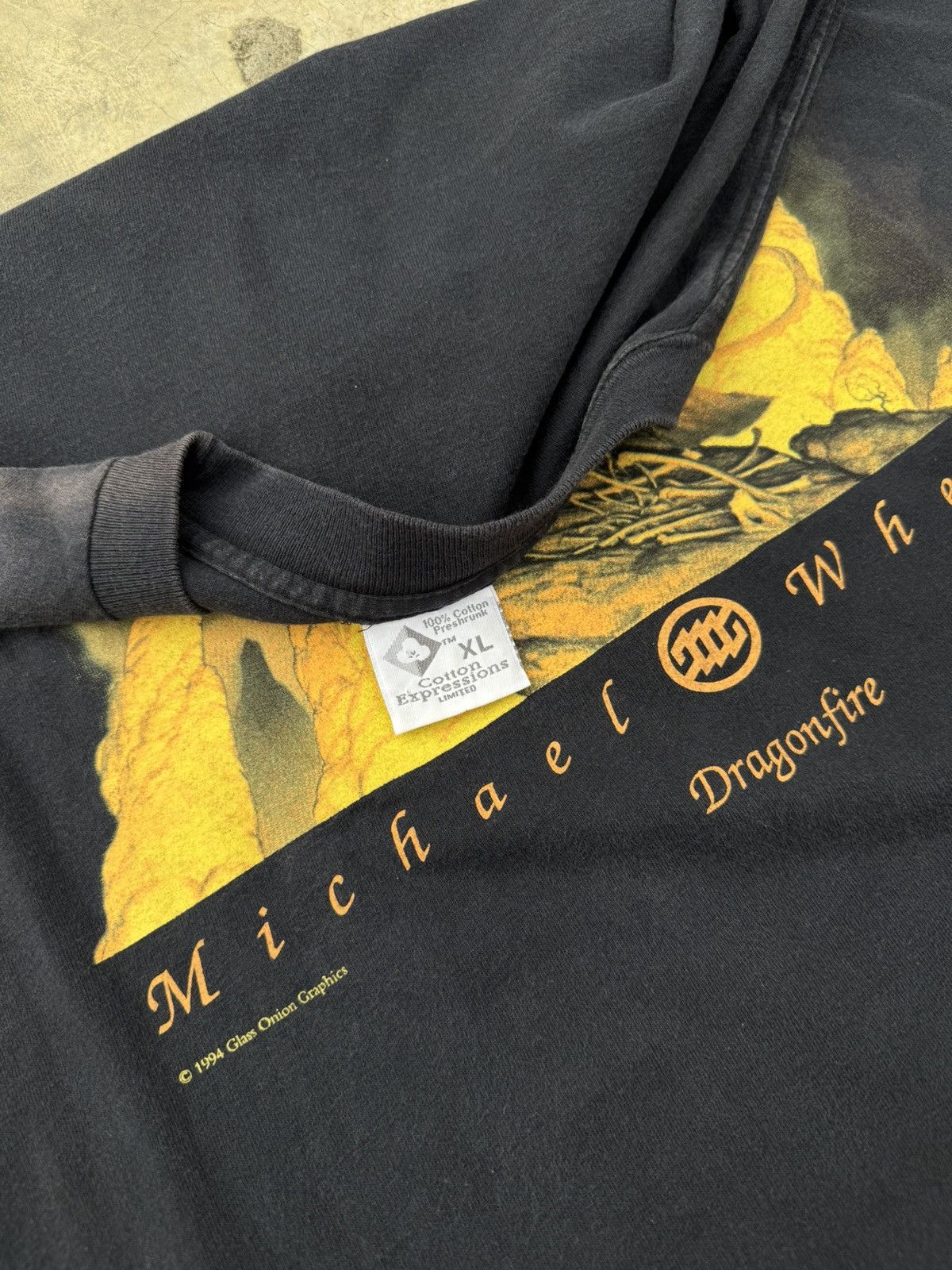Vintage Vintage 90's Michael Whealan Dragon Fire Tshirt Size US XL / EU 56 / 4 - 3 Thumbnail