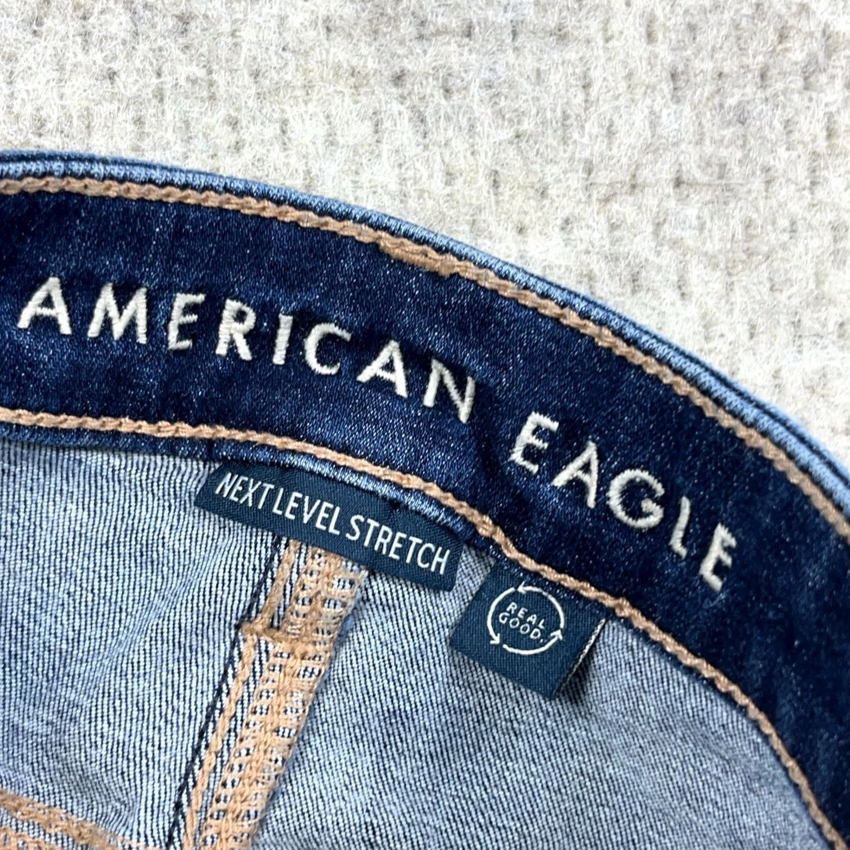 American Eagle Outfitters American Eagle Jeans Women 00 Short Hi High Rise Jegging Dark Denim Ripped Holes Size 24" / US 00 / IT 34 - 5 Thumbnail