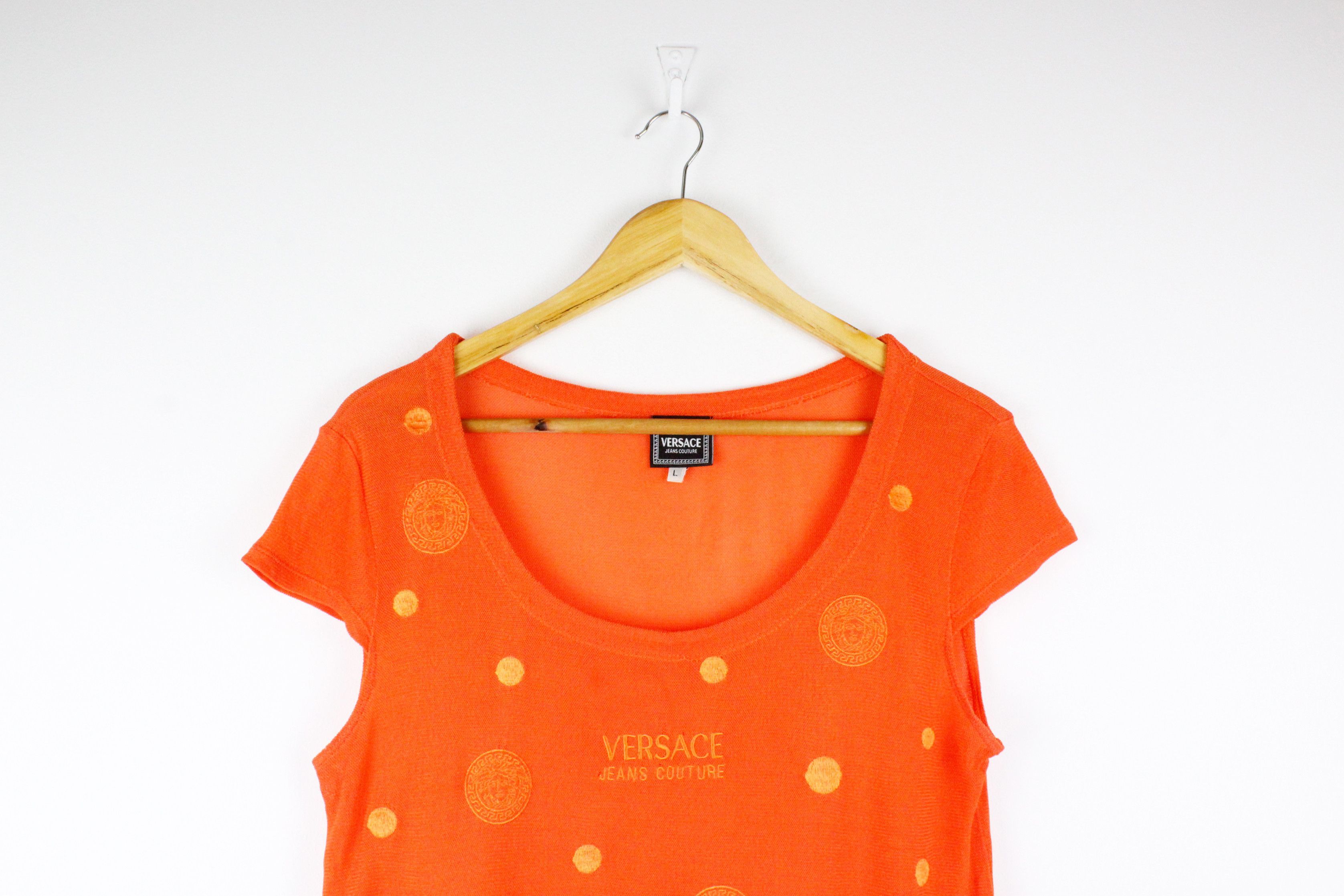 Versace × Versace Jeans Couture × Vintage Womens Vintage Versace Jeans Couture Medusa Logo Top T-shirt Size L / US 10 / IT 46 - 2 Thumbnail