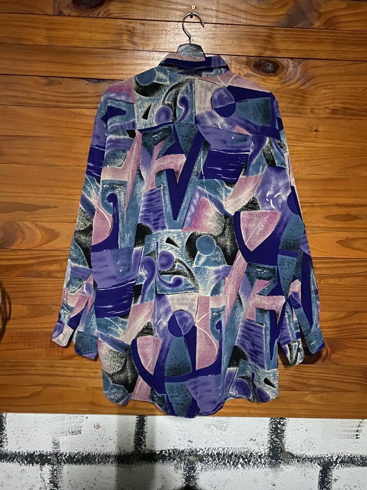 Japanese Brand Vintage 1980s Jony Borey Abstract Geometric Shirt Retro Size US L / EU 52-54 / 3 - 7 Thumbnail
