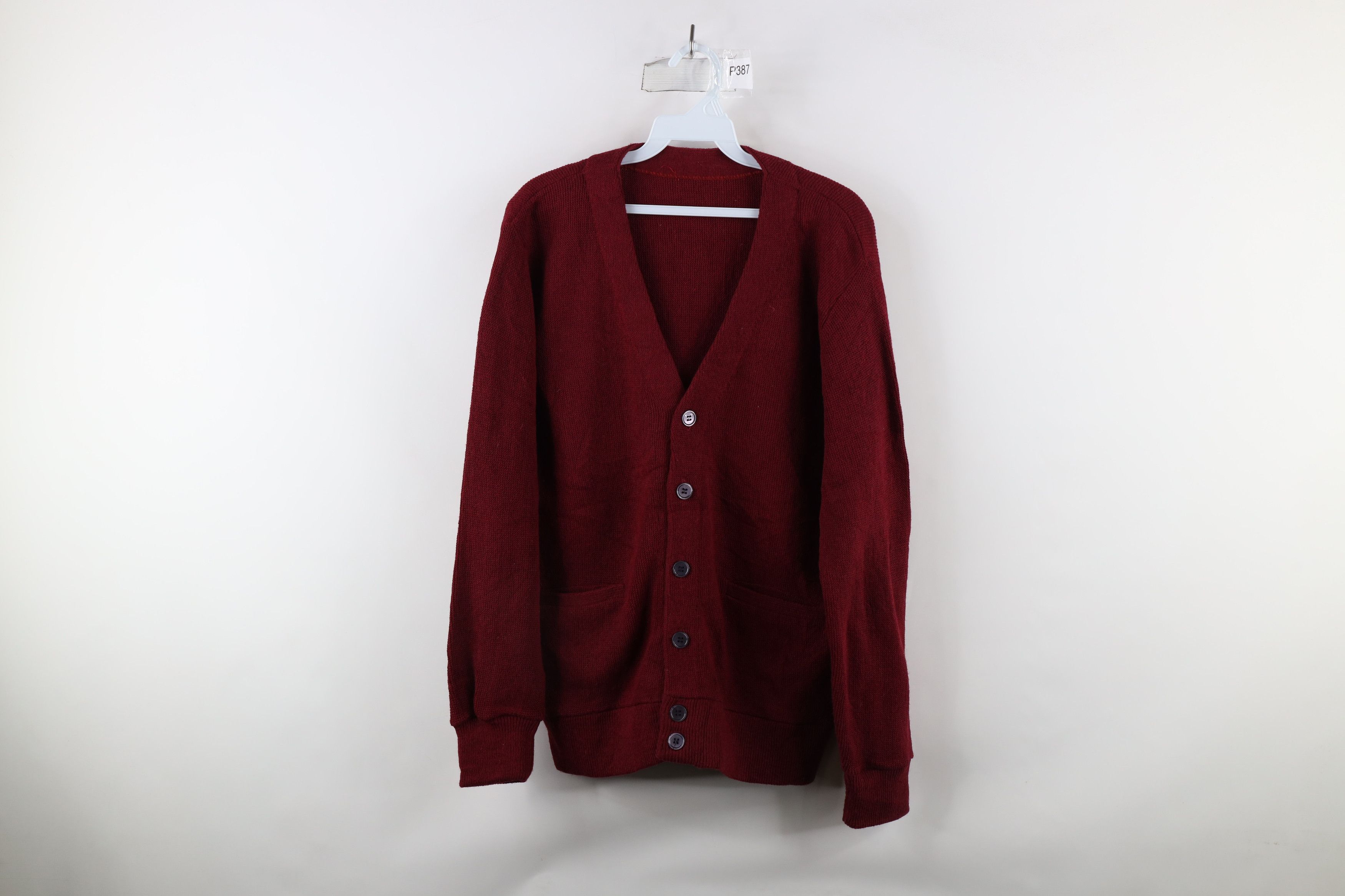 Vintage 50s 60s Rockabilly Cobain Knit Cardigan Sweater USA 