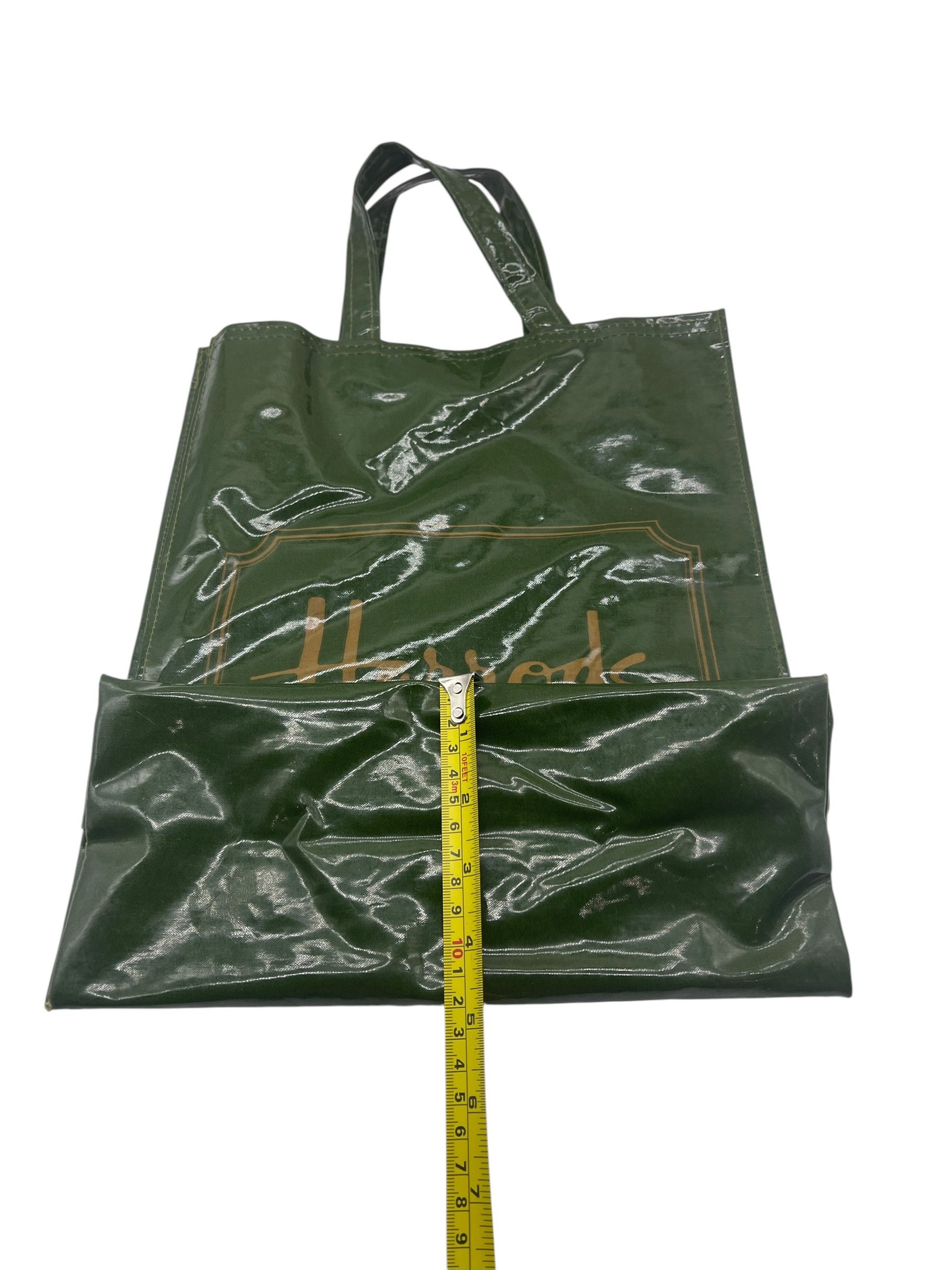 Harrods Vintage Harrods Knightsbridge Green PVC Vinyl Shopper Tote Size ONE SIZE - 15 Thumbnail