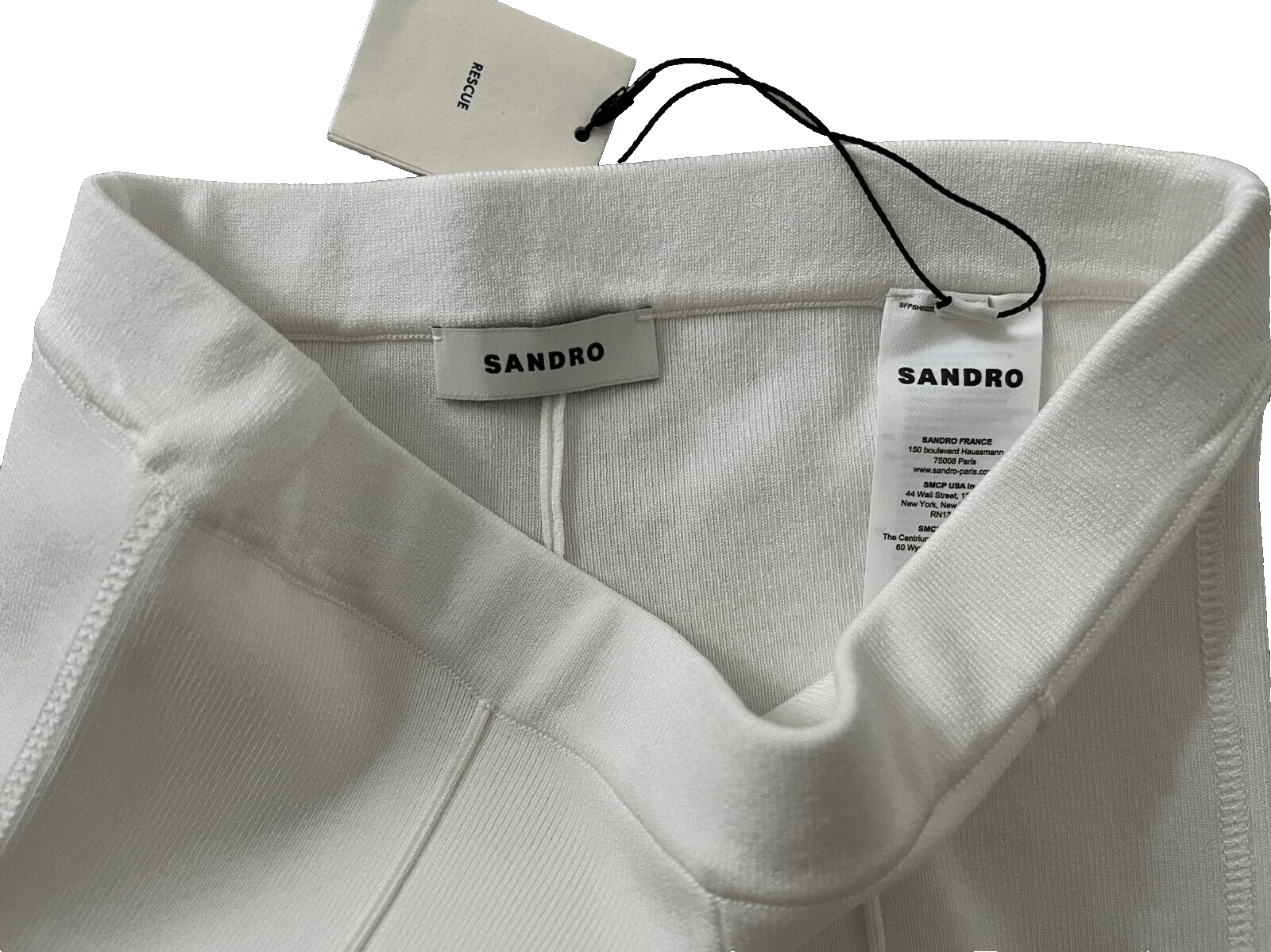 Sandro Sandro Paris Embroidered Knit Cycling Shorts White ( 36 ) Size 36" / US 14 / IT 50 - 6 Thumbnail