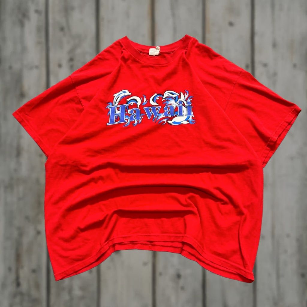 AAA AAA Hawaii T-Shirt Men 2XL Red Dolphins 100% Cotton Waves Y2K Island Size US XXL / EU 58 / 5 - 1 Thumbnail