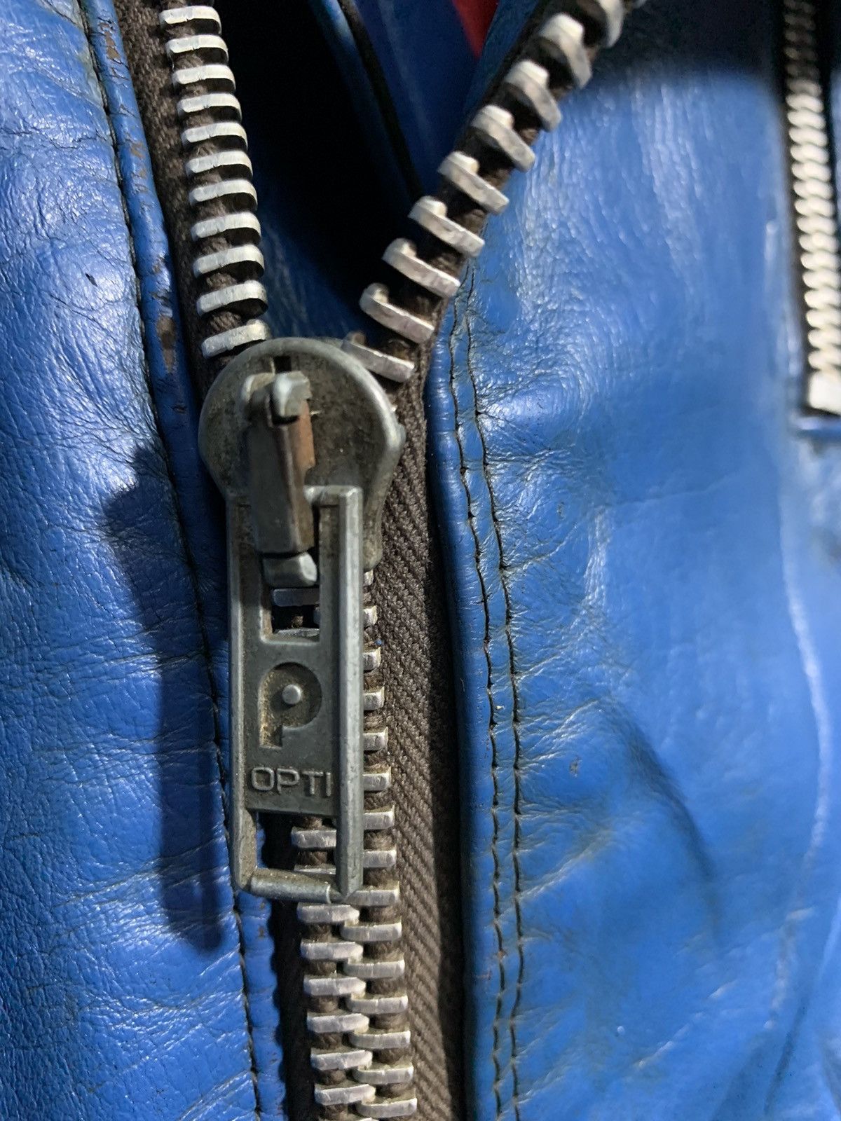 Genuine Leather × Vintage 🔥VTG BLUE BIKERS JACKETS GENUINE LEATHER Size US L / EU 52-54 / 3 - 8 Thumbnail