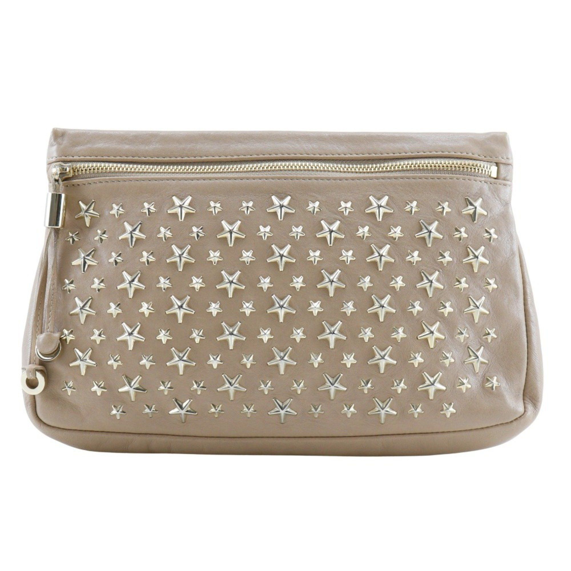 Jimmy Choo JIMMY CHOO Star Studs Pouch Leather Beige Women's H211824708 Size ONE SIZE - 1 Thumbnail