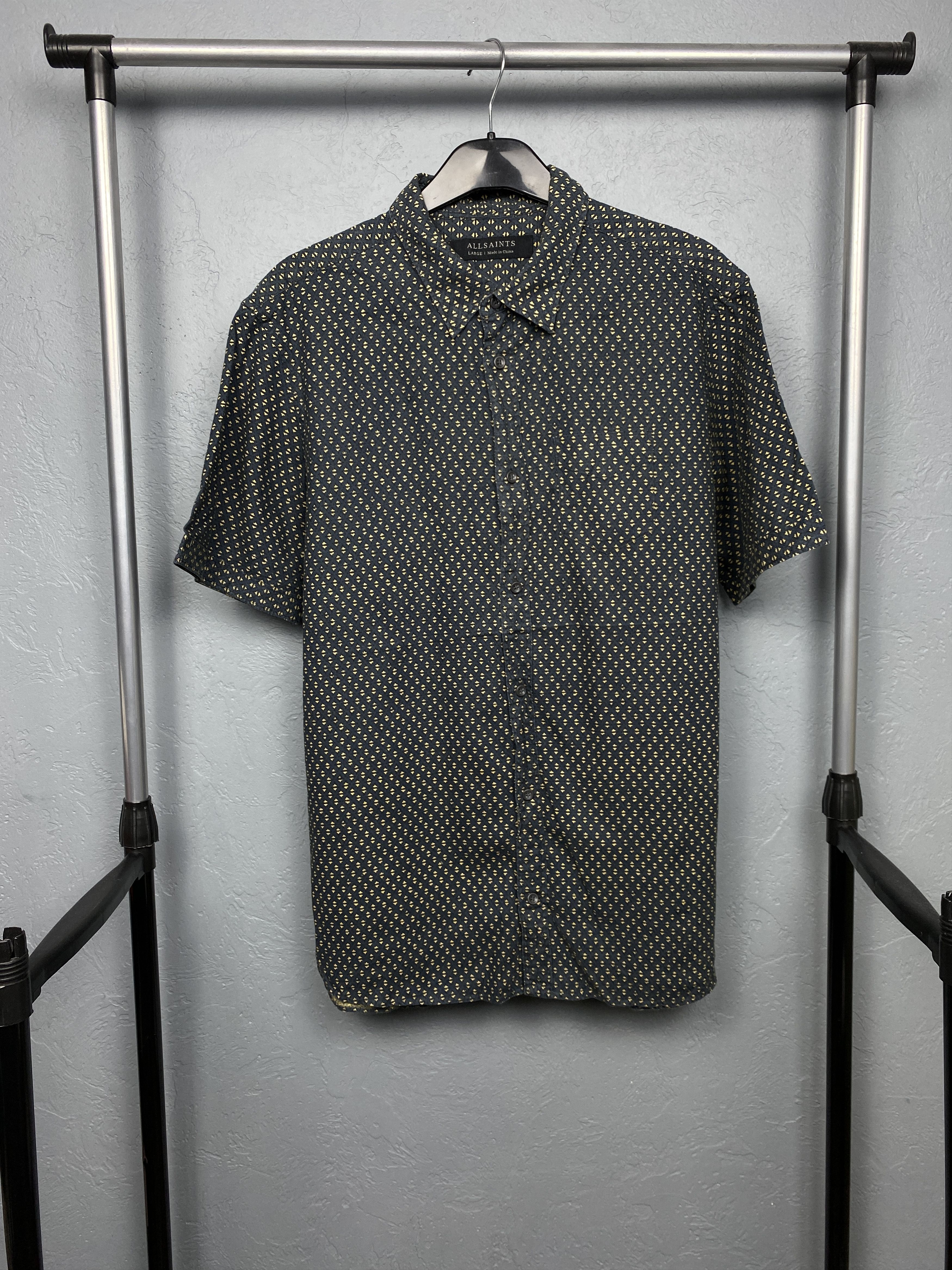 Allsaints Allsaints Mens Phalanx LINEN Hawaiian Shirt Full Printed Size US L / EU 52-54 / 3 - 1 Thumbnail