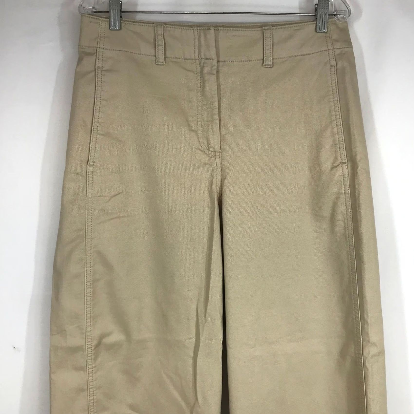 Ann Taylor VINTAGE? No. Ann Taylor Khaki Tan High Rise Wide Leg Crop Pants 10 NEW 37993078 Size 32" / US 10 / IT 46 - 2 Thumbnail