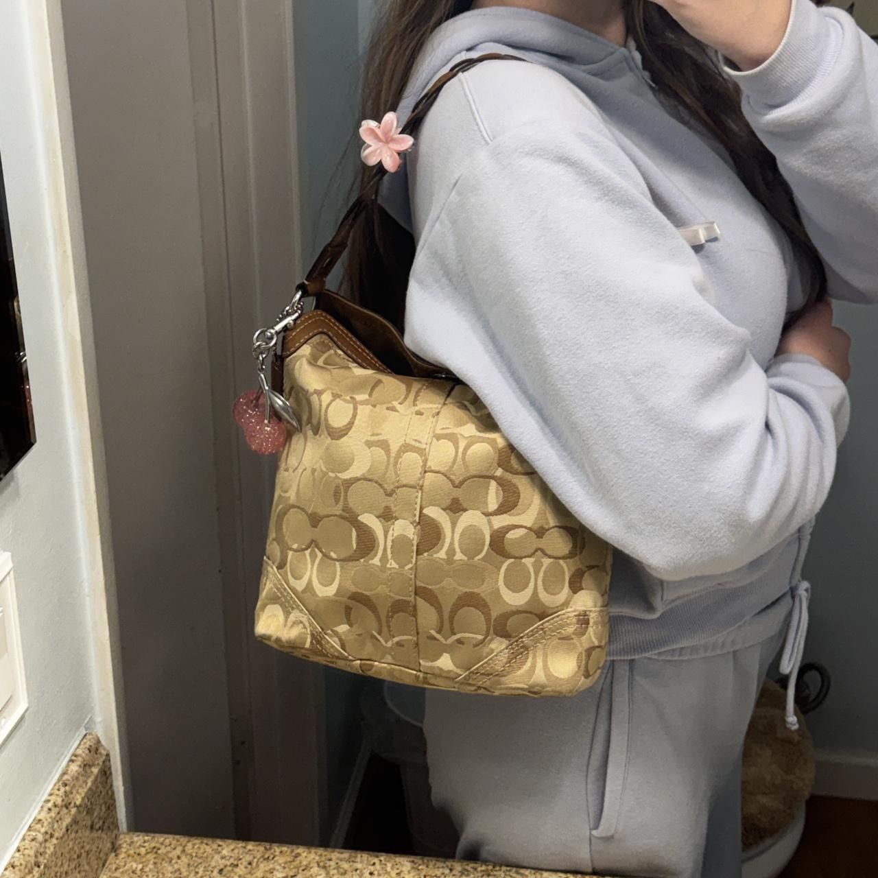 Coach Coach Tan & Brown Monogramed Shoulder Bag Size ONE SIZE - 8 Thumbnail
