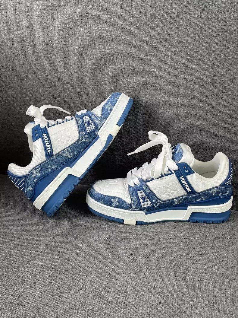 Louis Vuitton Louis Vuitton Tainer Denim Blue shoes Size US 4.5 / IT 34.5 - 4 Thumbnail