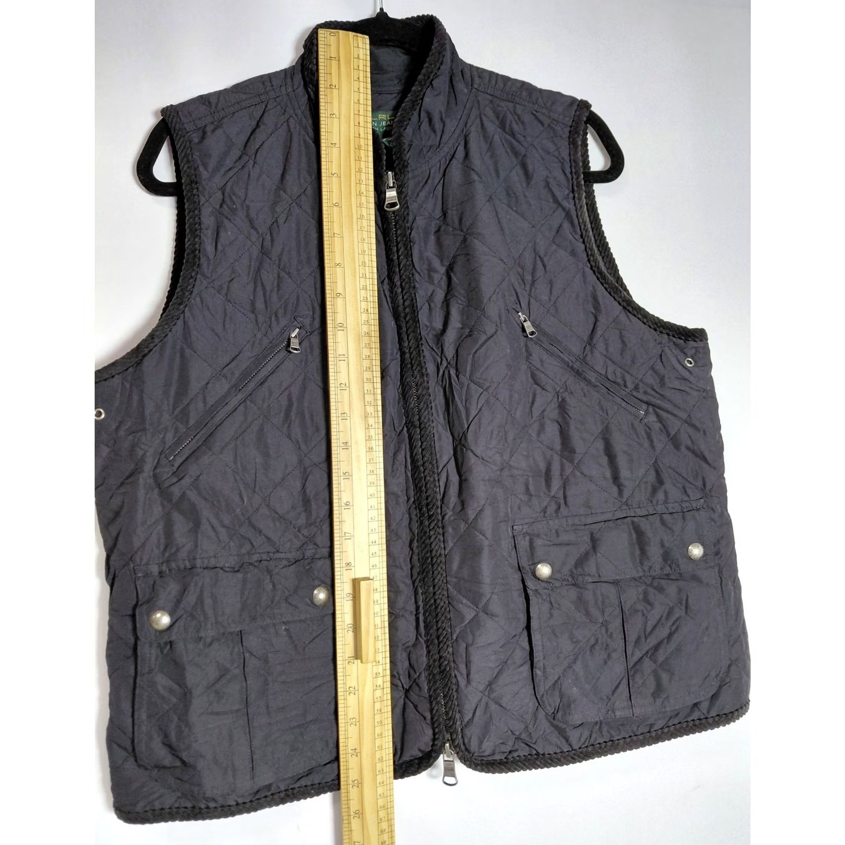 Ralph Lauren Ralph Lauren Jeans Co. Quilted Vest Black Solid Sleeveless Men's XL Zip Pockets Lined Lightweight Casual Travel | Mens Size 40" / US 18 - 5 Thumbnail