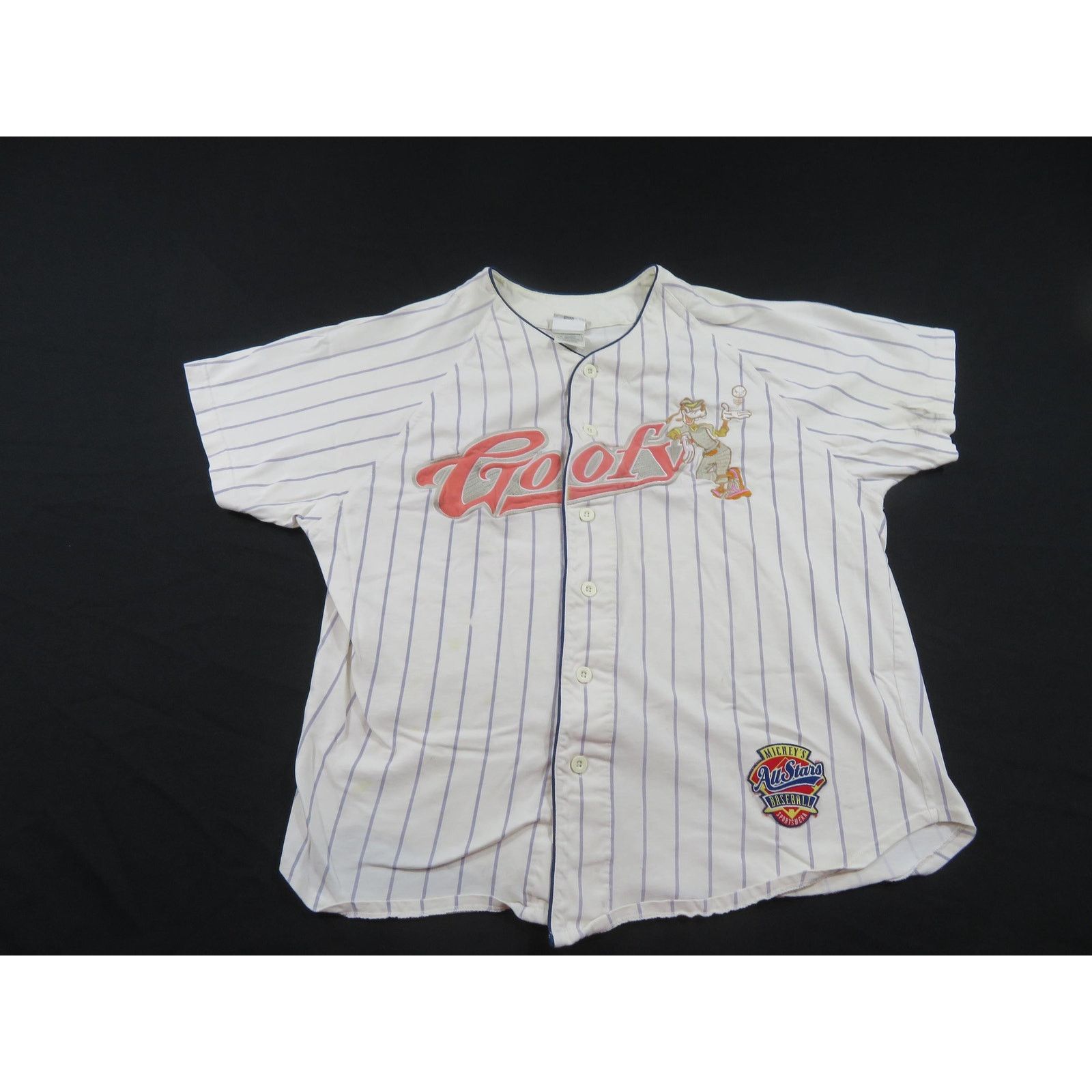 Other Goofy Disney Baseball Jersey Style Shirt White Striped M Y2K Size US M / EU 48-50 / 2 - 1 Thumbnail