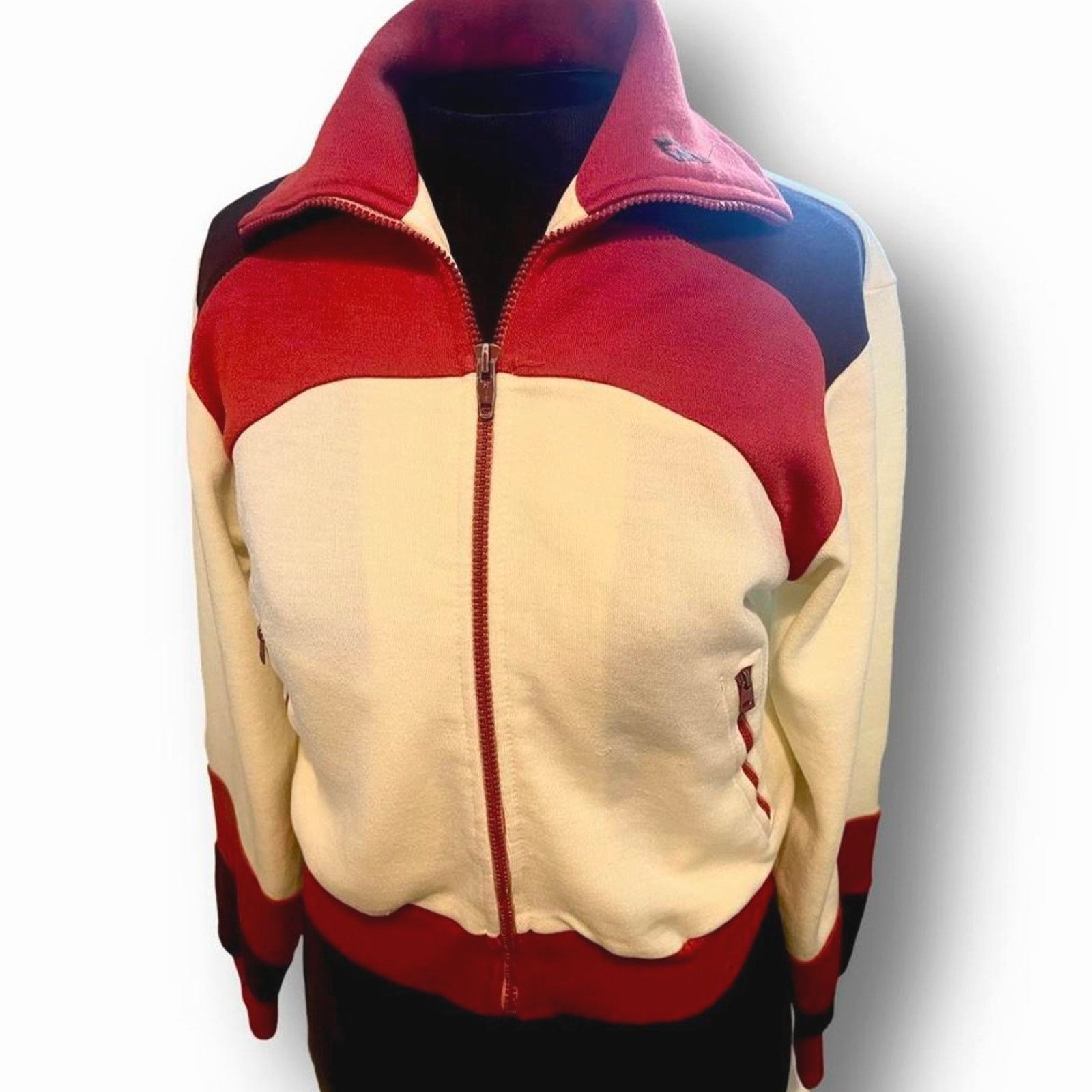 Other Vtg. '70s Skimmer Style Color Block Full Zip Track Jacket Size US S / EU 44-46 / 1 - 1 Thumbnail