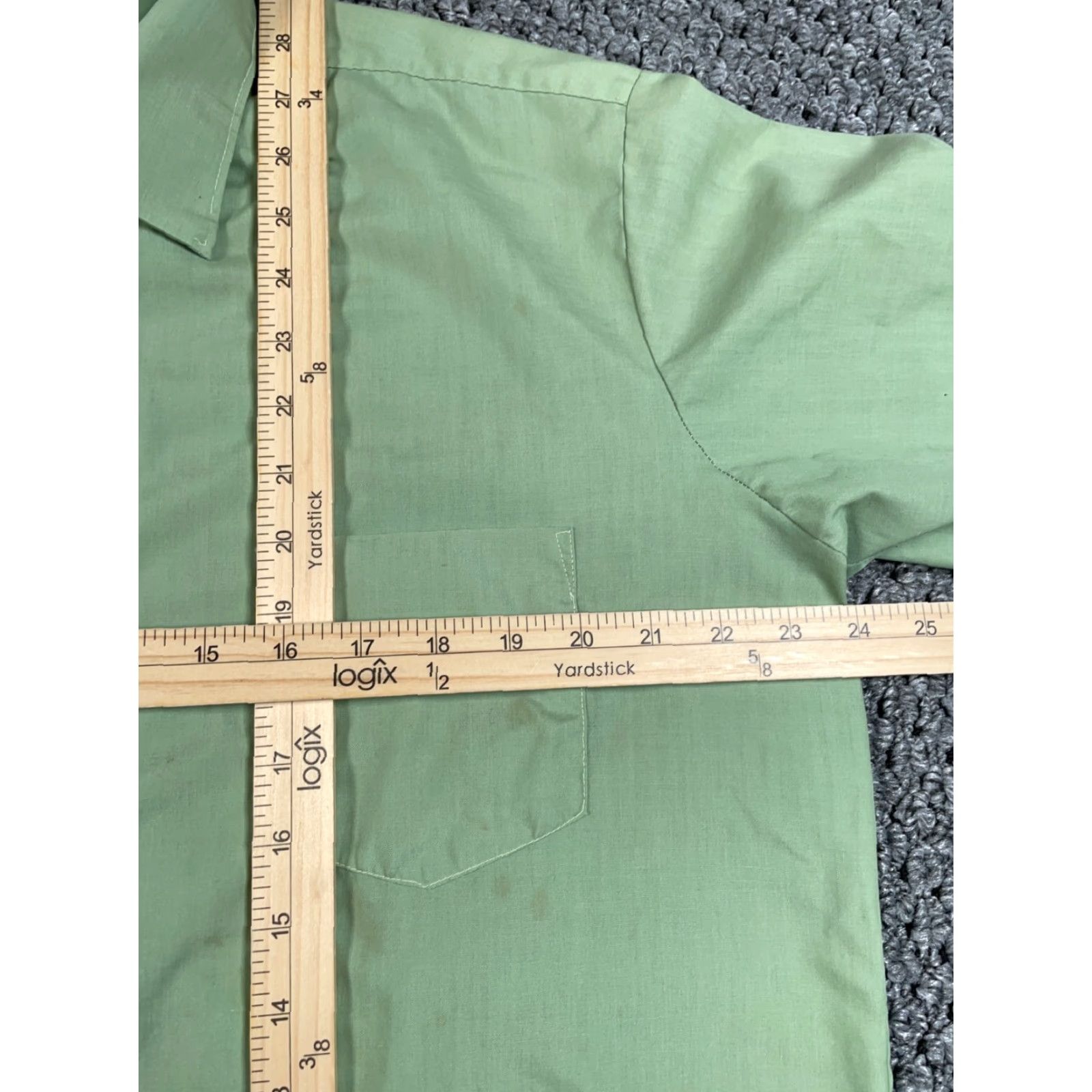 Vintage VINTAGE Brent 70s Lightweight Button-Up Shirt Adult XL Sage Green Polyester-Cotton Blend Casual Japan Tag Mens Size US XL / EU 56 / 4 - 6 Thumbnail
